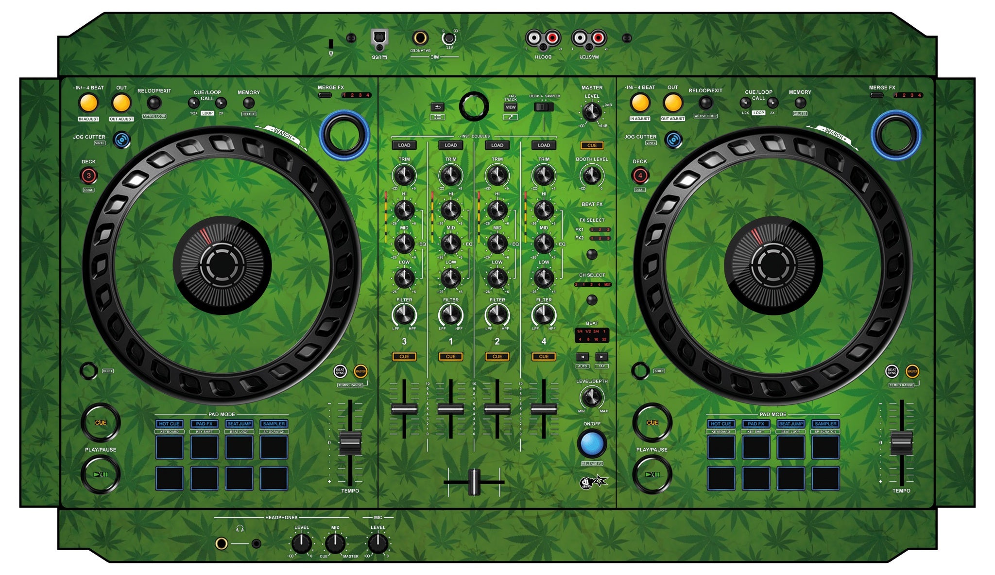 Pioneer DJ DDJ FLX6 Skin Weedhead