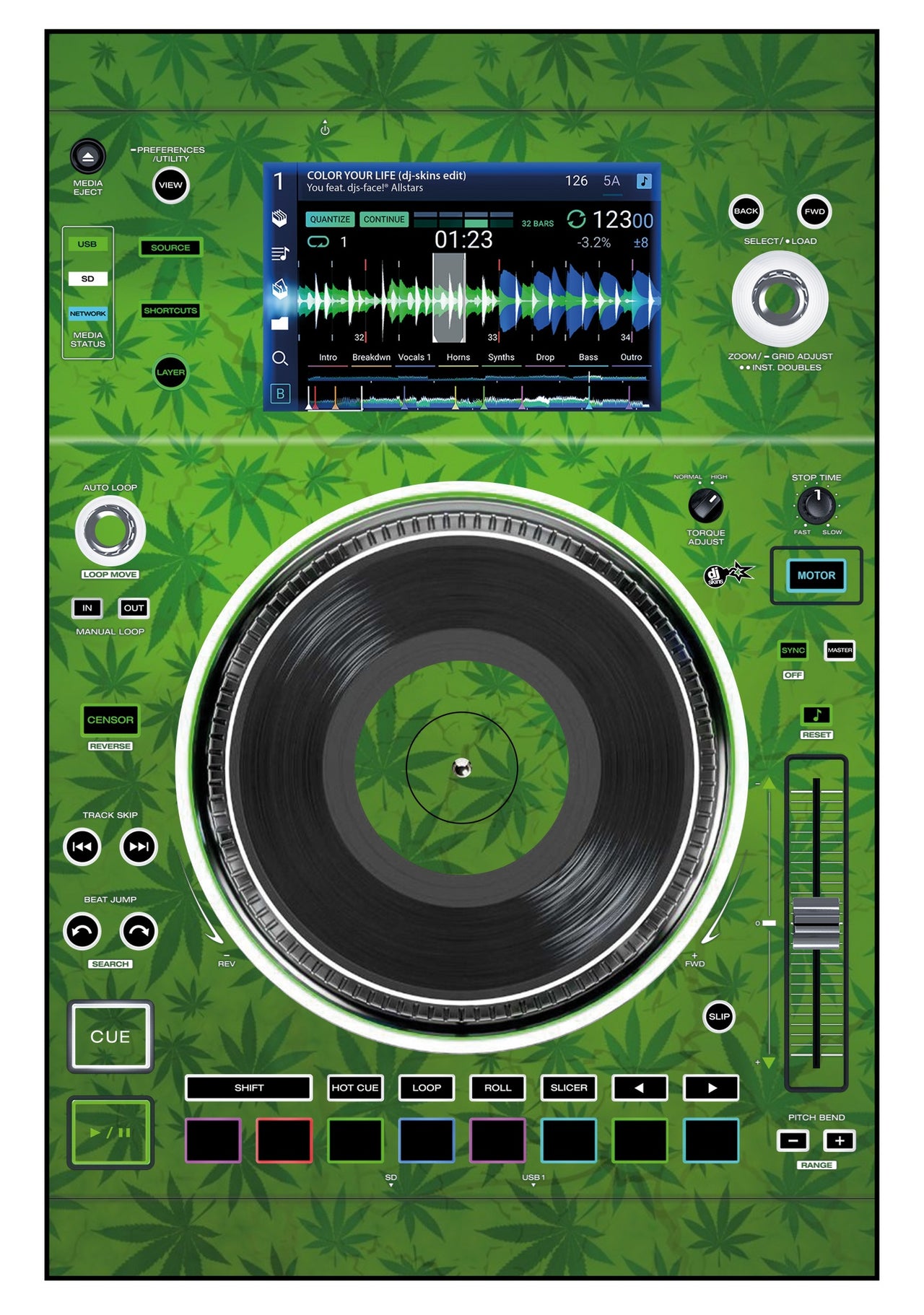 Denon DJ SC 5000 M Skin Weedhead