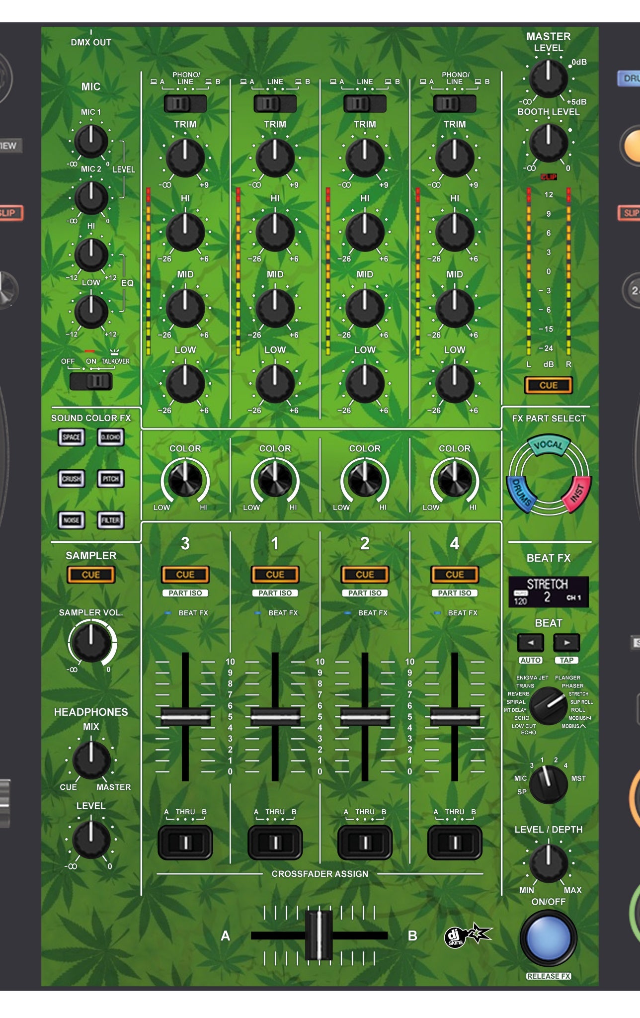 Pioneer DJ DDJ FLX10 MIXER Skin Weedhead