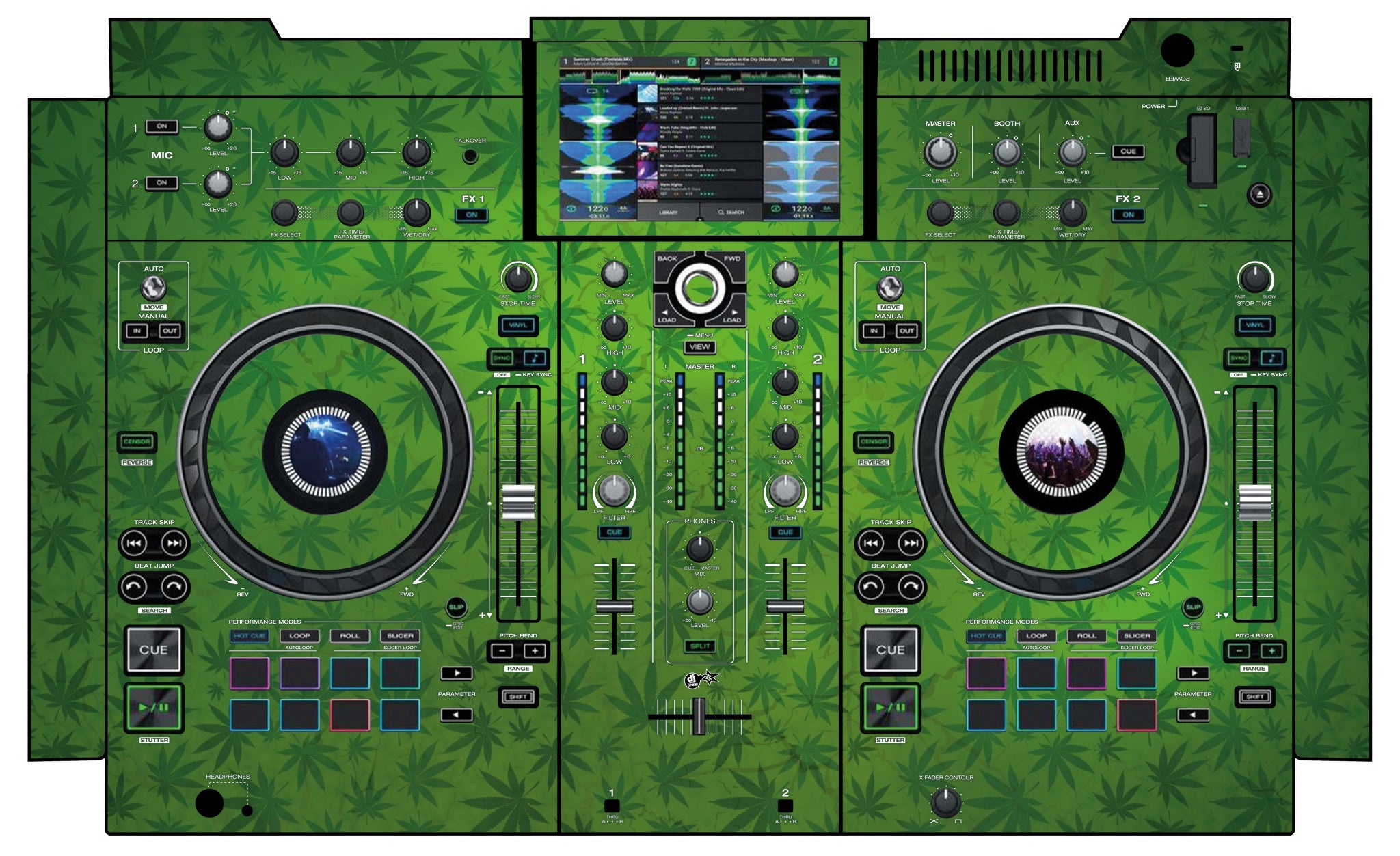 Denon DJ PRIME 2 Skin Weedhead