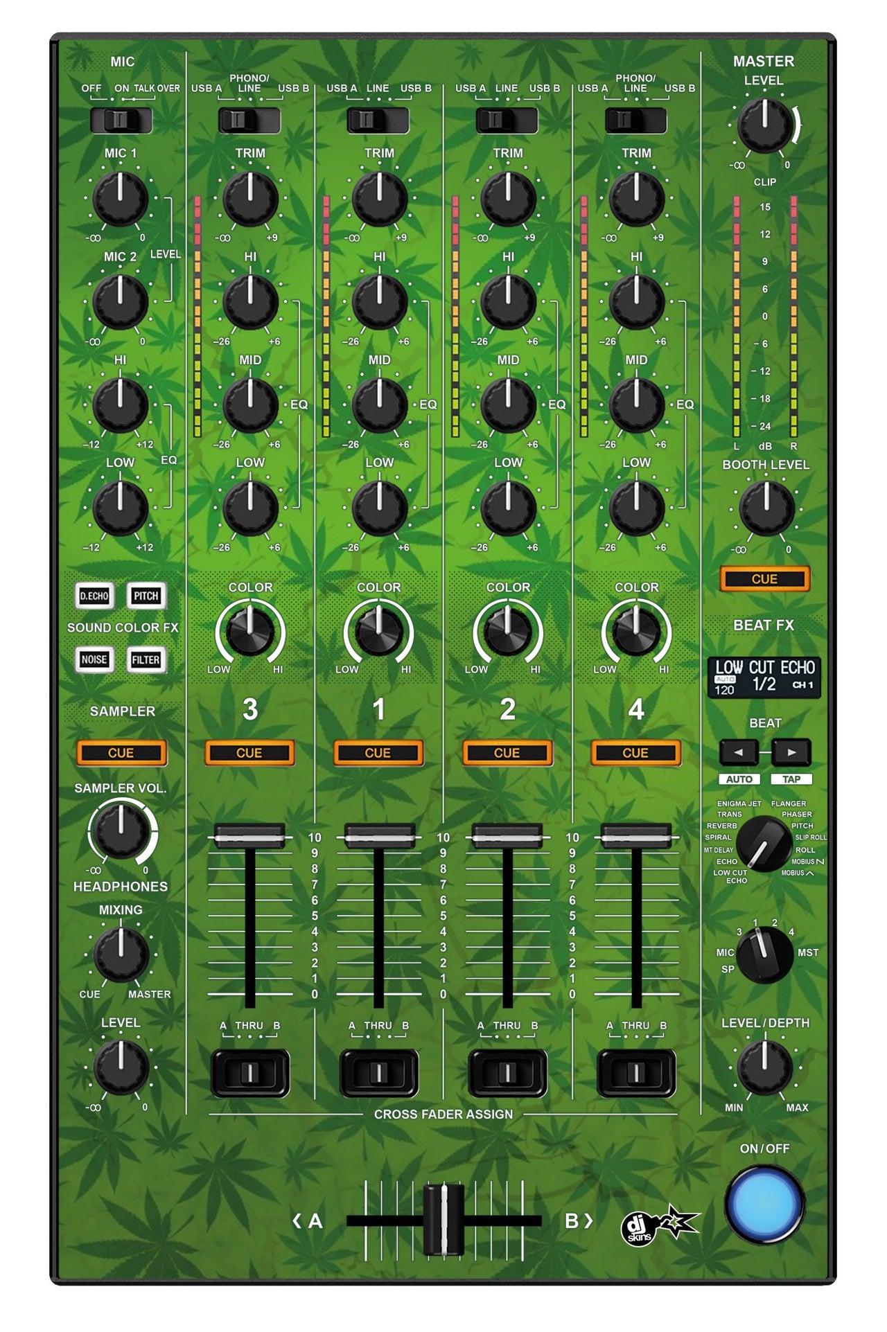 Pioneer DJ DDJ 1000 SRT MIXER Skin Weedhead