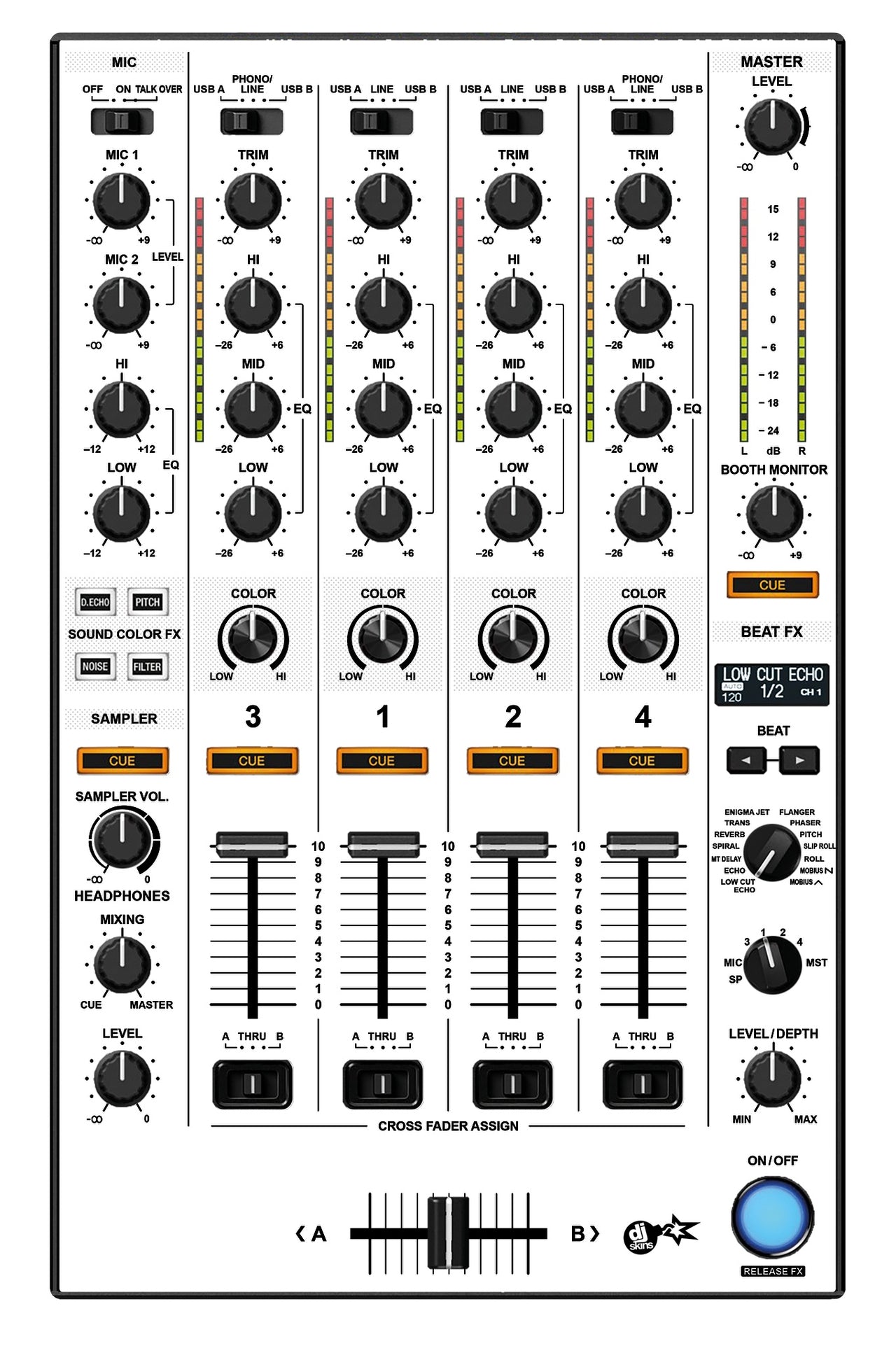 Pioneer DJ DDJ 1000 MIXER Skin White