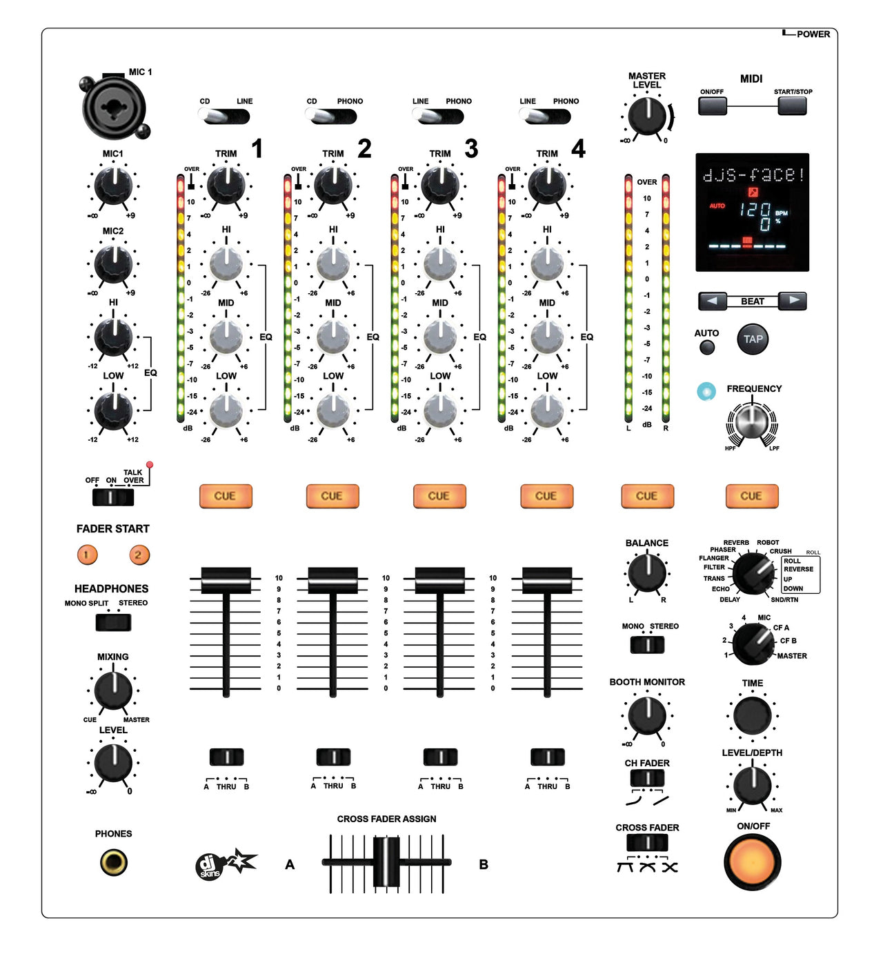 Pioneer DJ DJM 700 Skin White