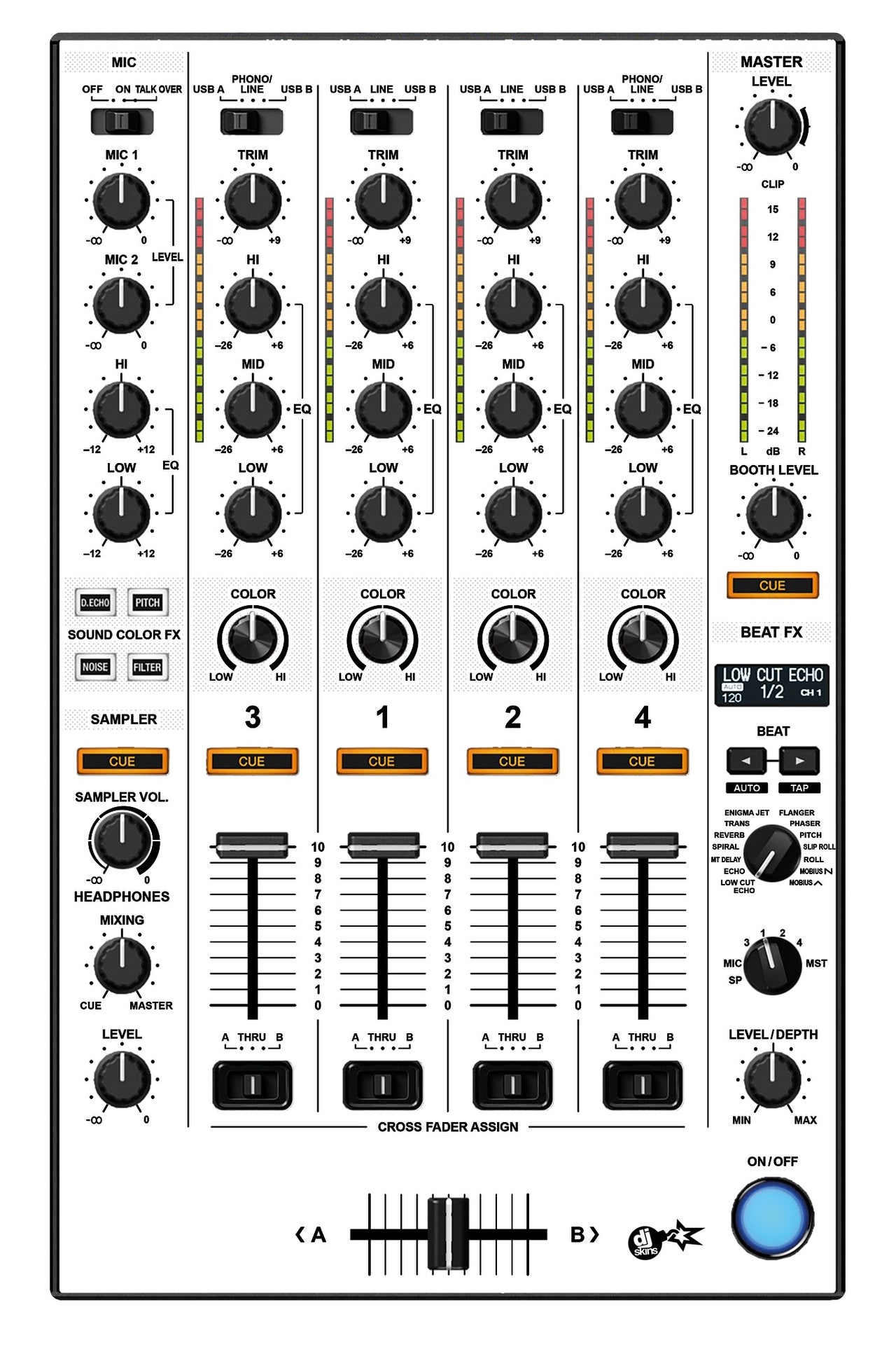 Pioneer DJ DDJ 1000 SRT MIXER Skin White