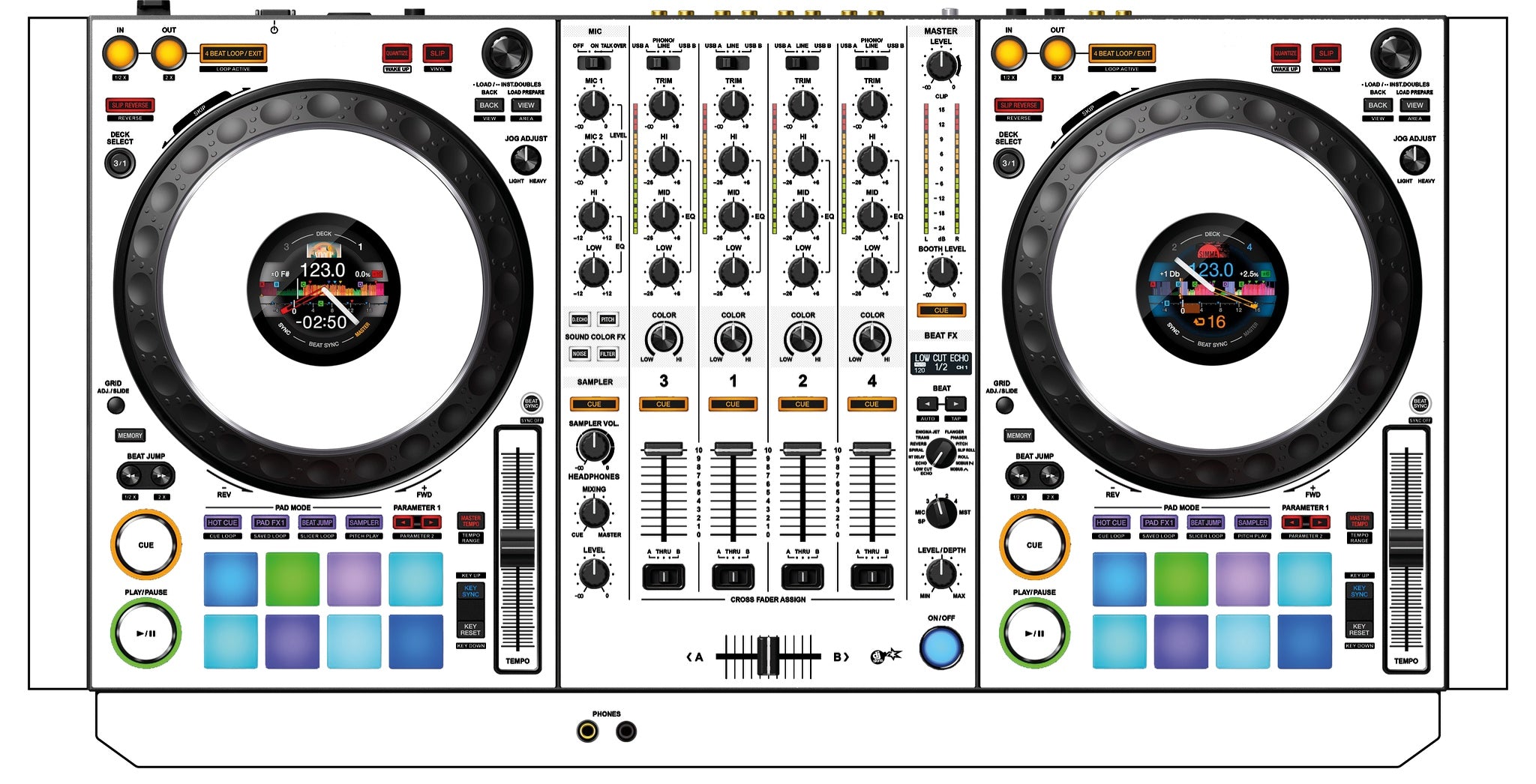 Pioneer DJ DDJ-1000SRT ホワイト DDJ-1000SRT-W 4-channel performance DJ controller for Serato