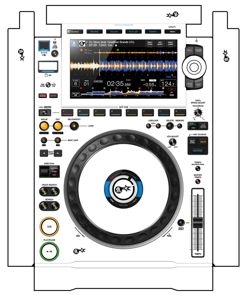 Pioneer DJ CDJ 3000 incl. SIDES Skin White