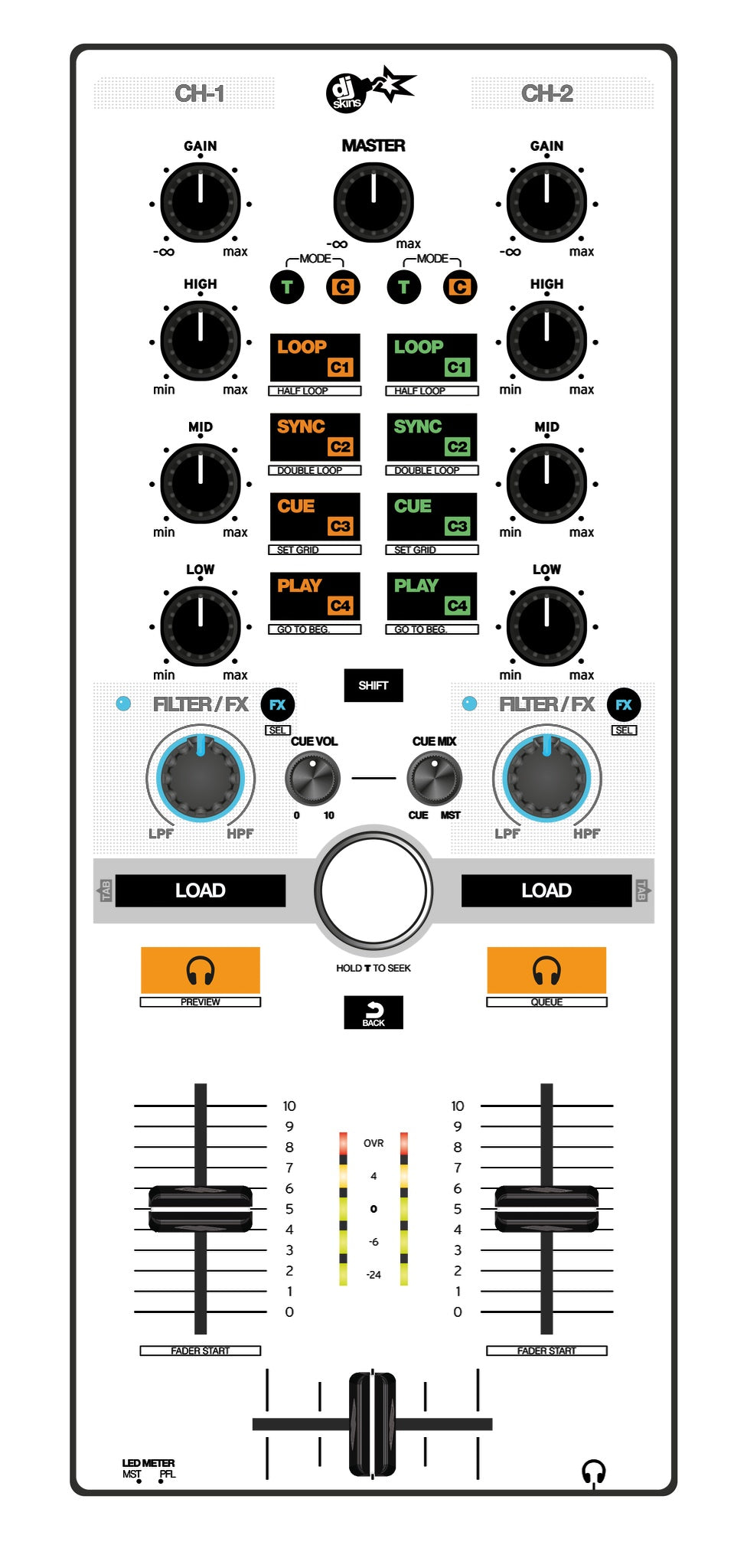 Reloop Mixtour Skin White