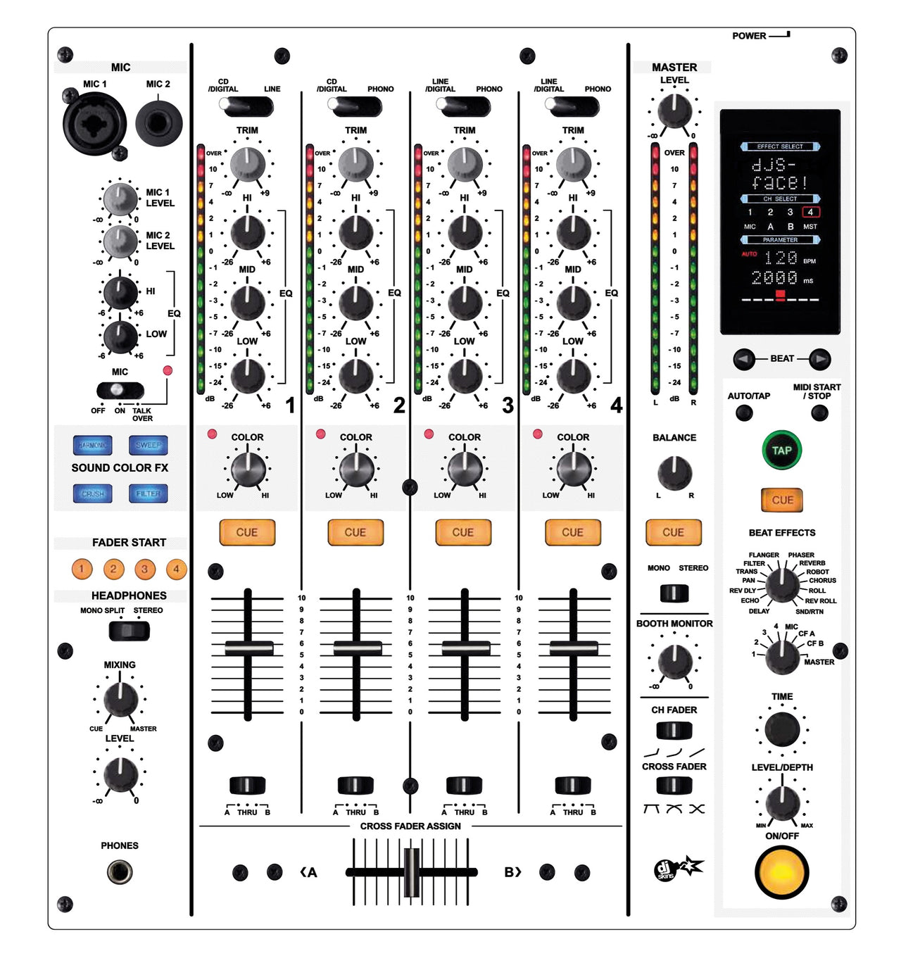 Pioneer DJ DJM 800 Skin White