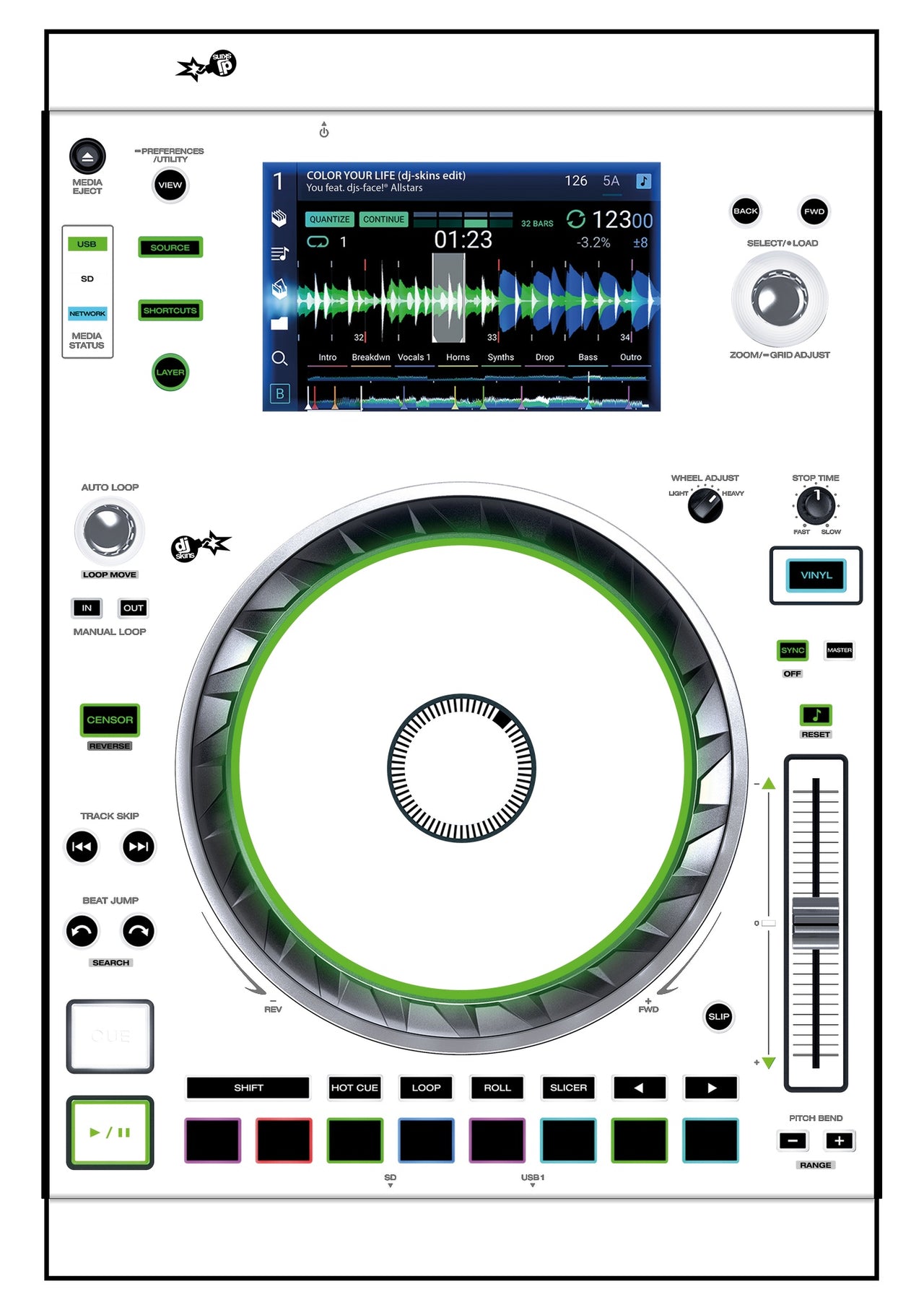 Denon DJ SC 5000 Skin White