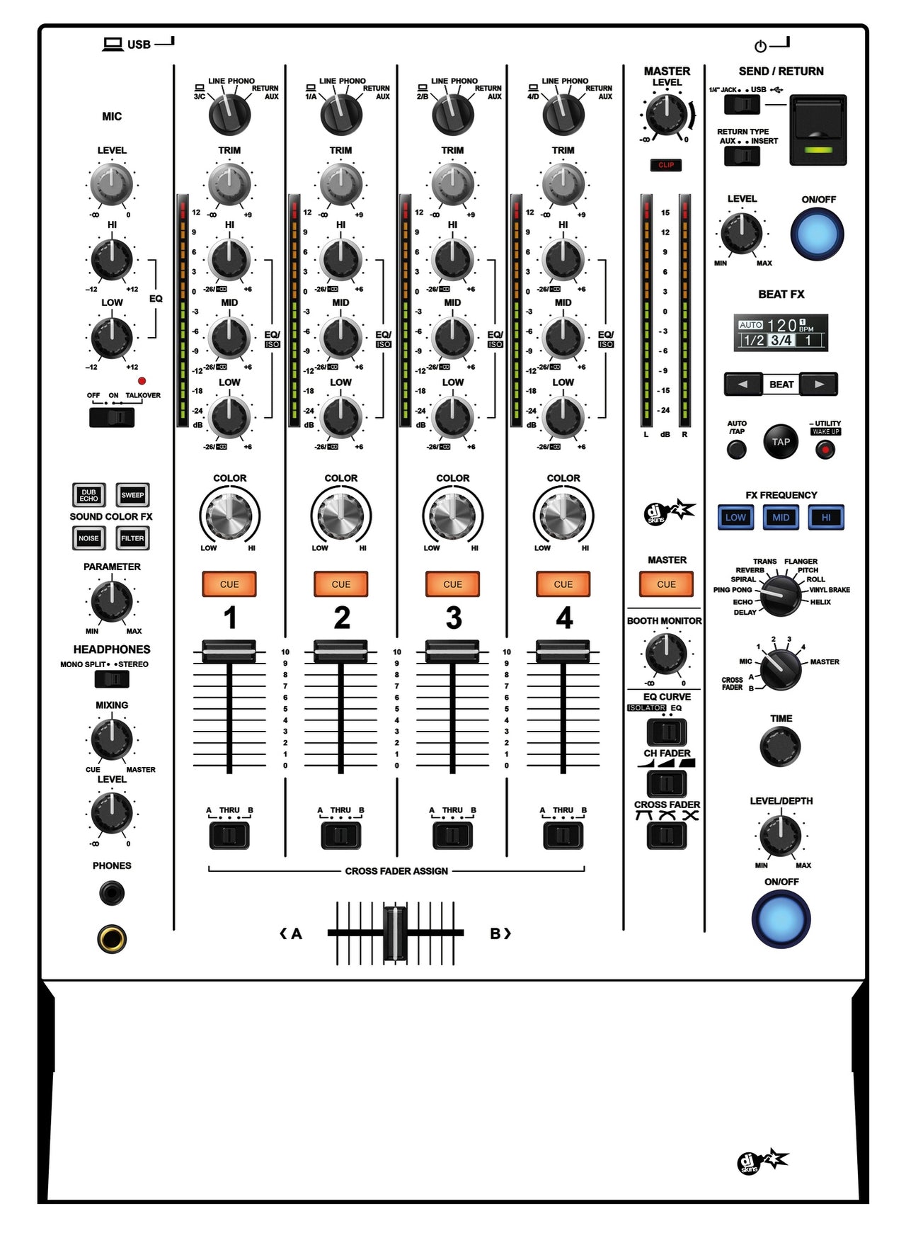 Pioneer DJ DJM 750 MK2 Skin White