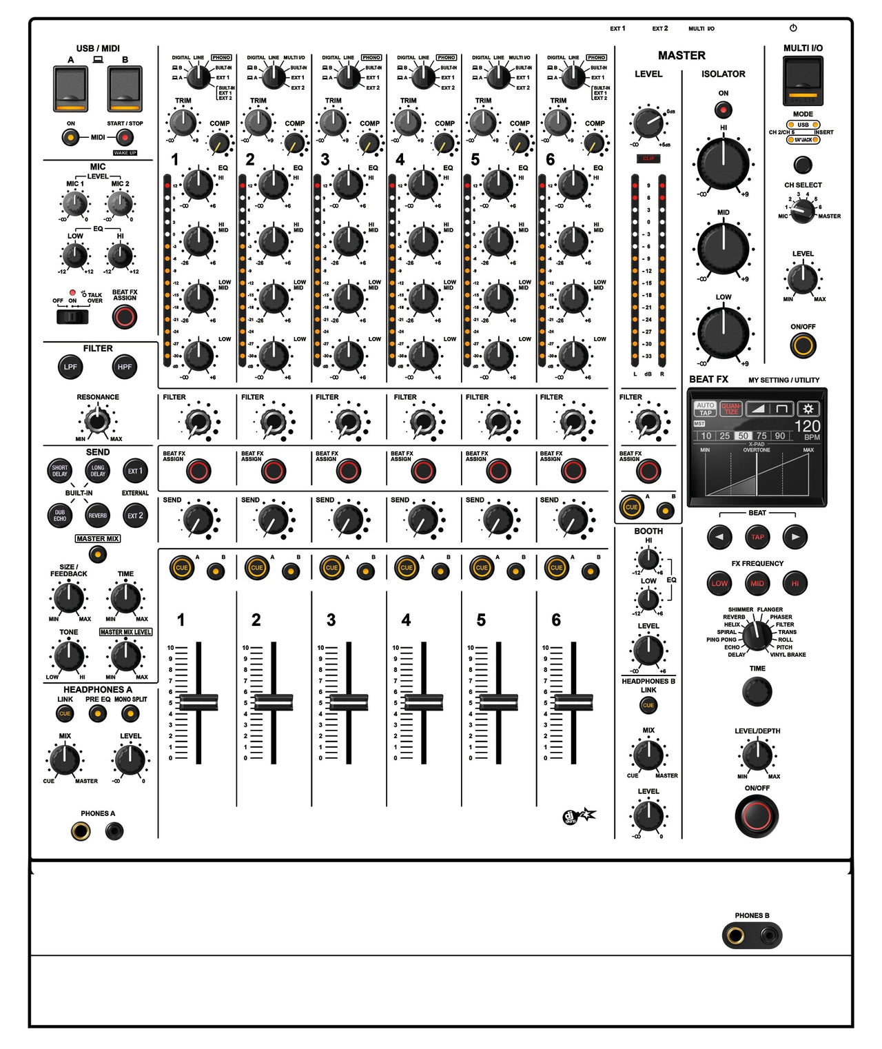 Pioneer DJ DJM V10 LF Skin White