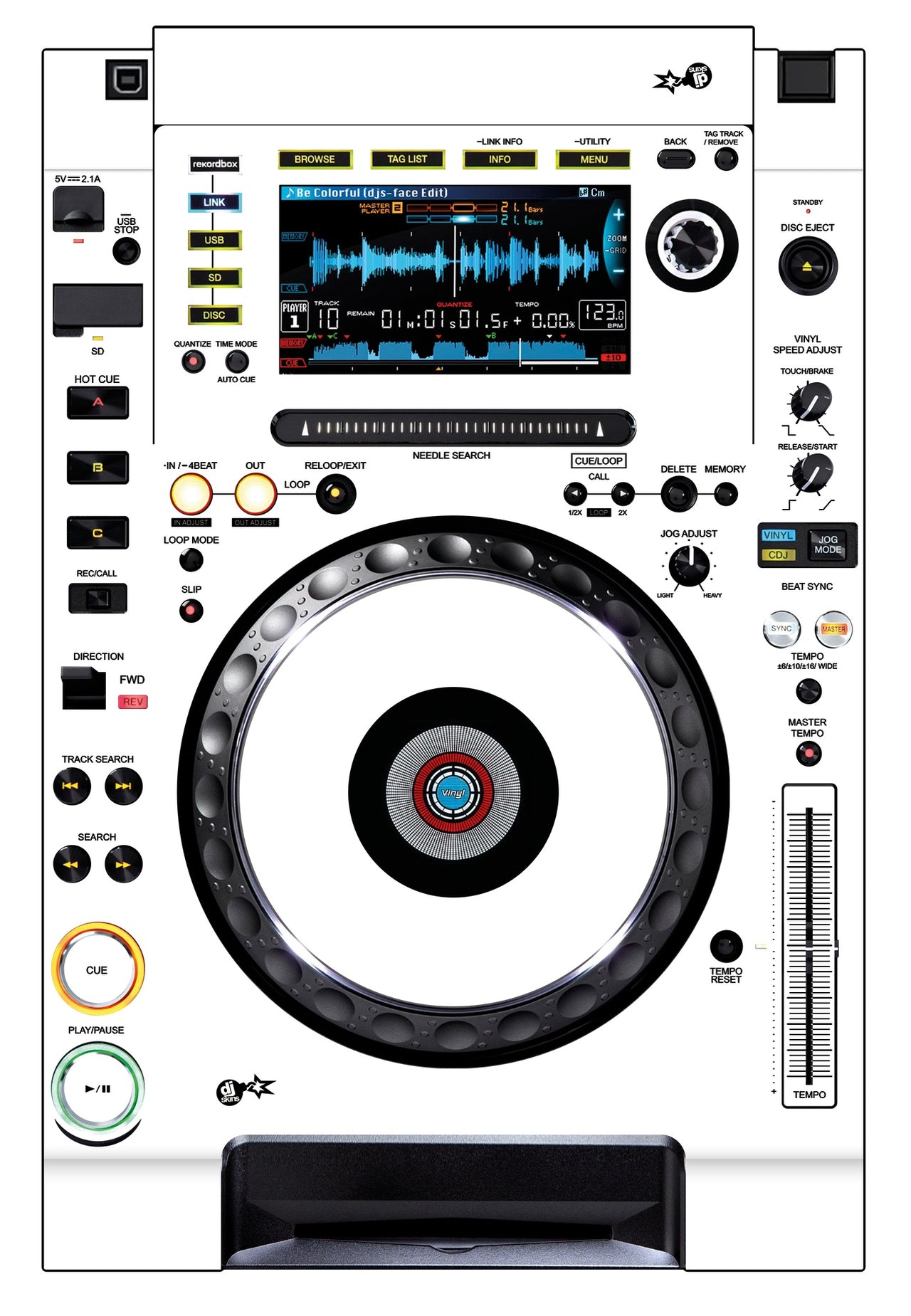 Pioneer DJ CDJ 2000 NEXUS Skin White