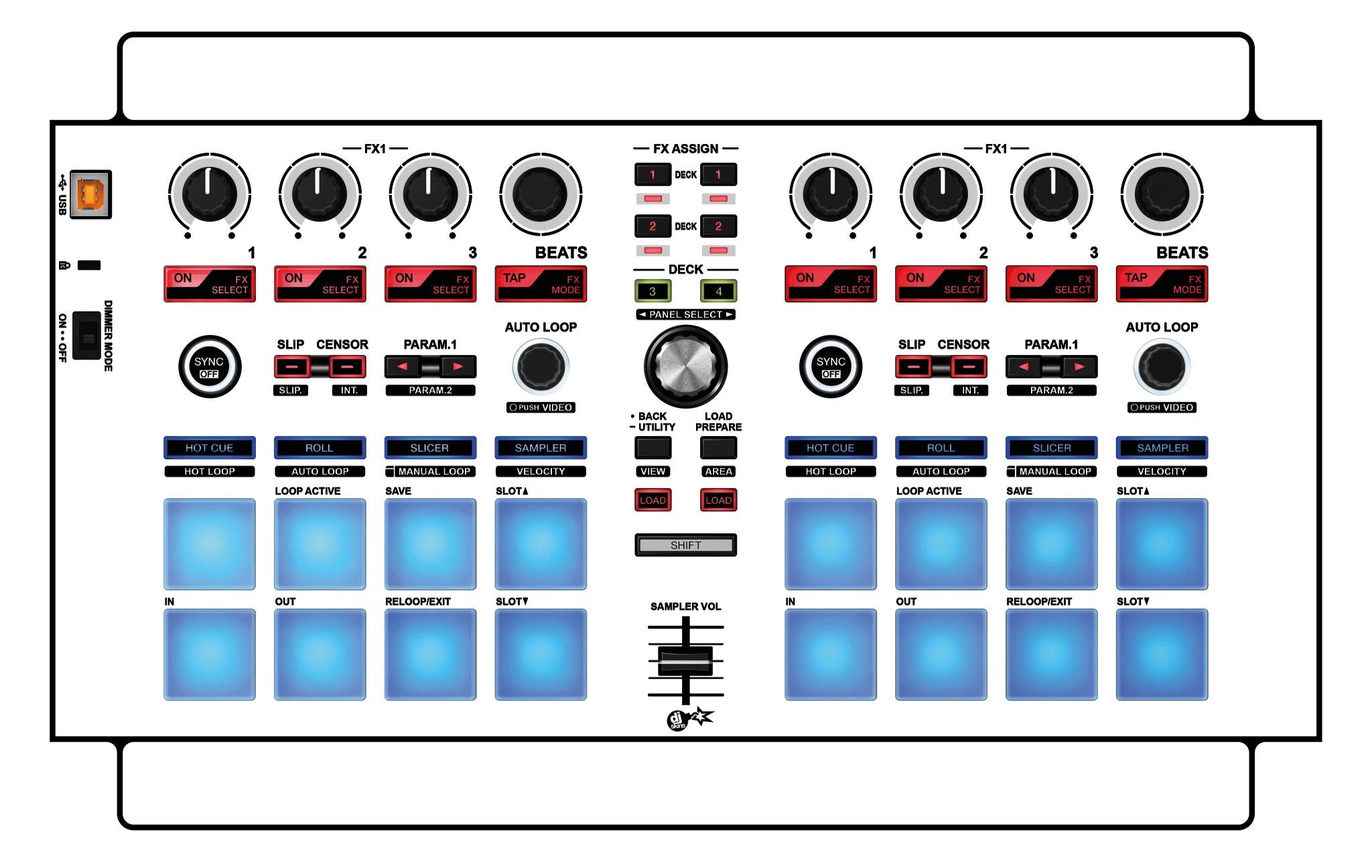 Pioneer DJ DDJ SP 1 Skin White