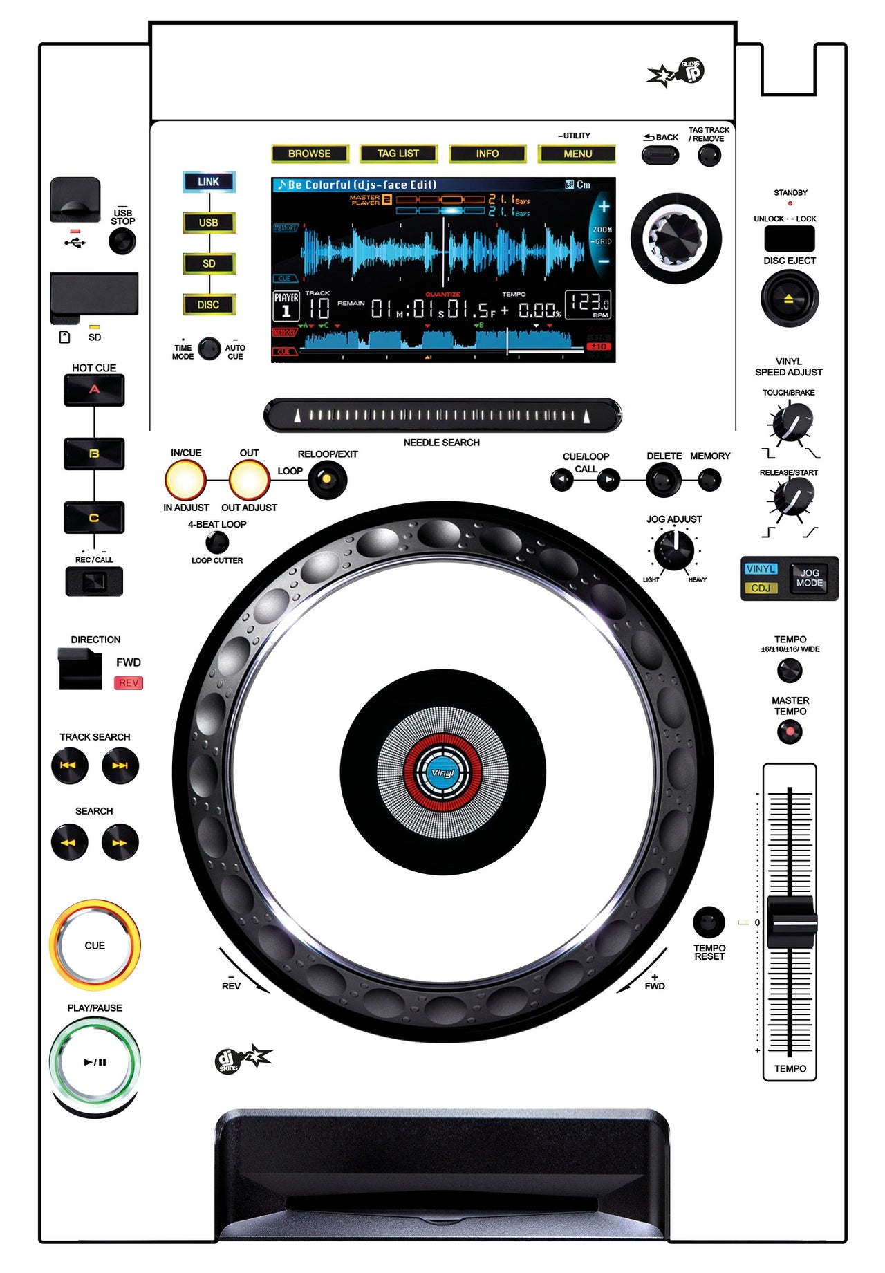 Pioneer DJ CDJ 2000 Skin White