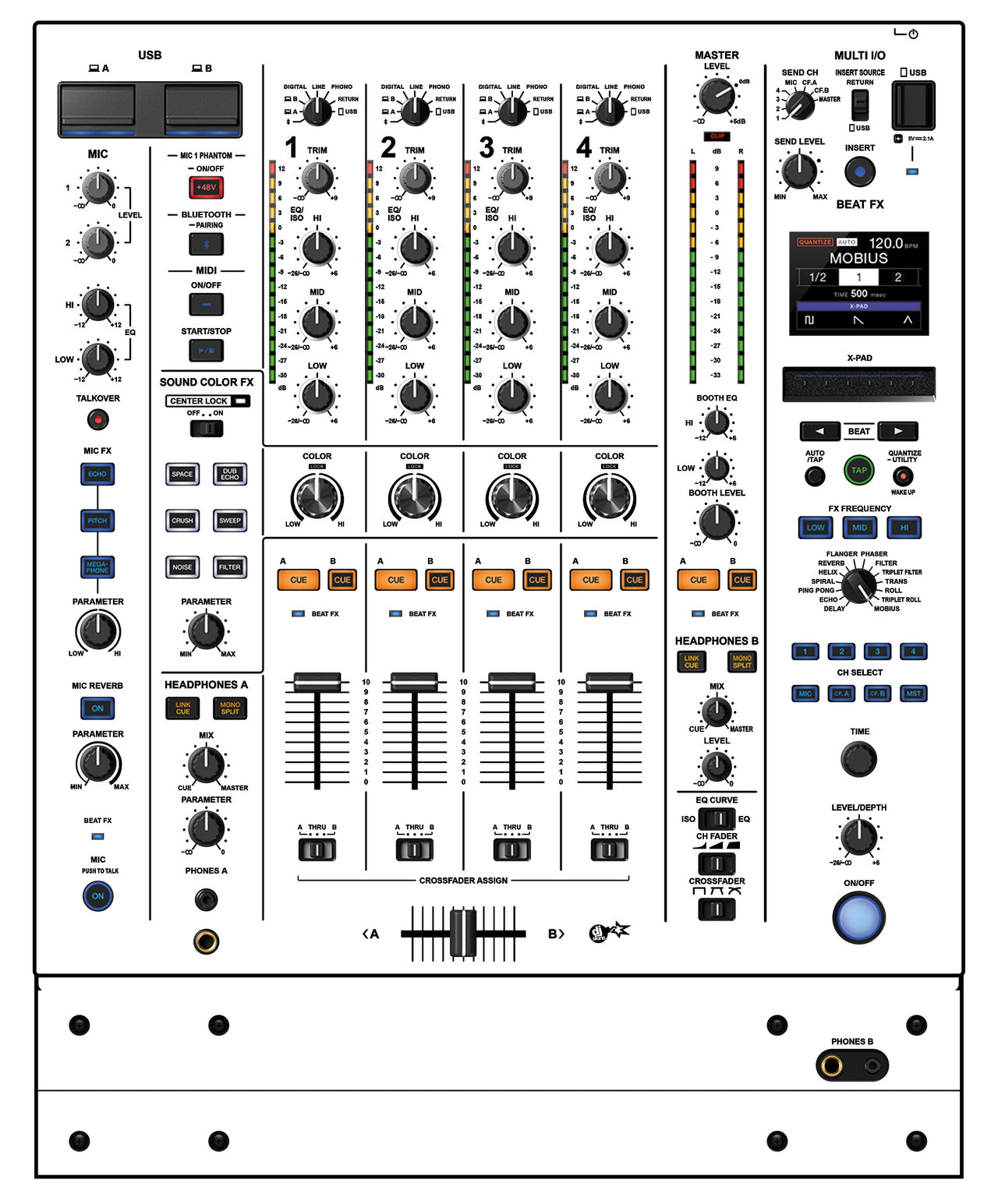 Pioneer DJ DJM A9 Skin White