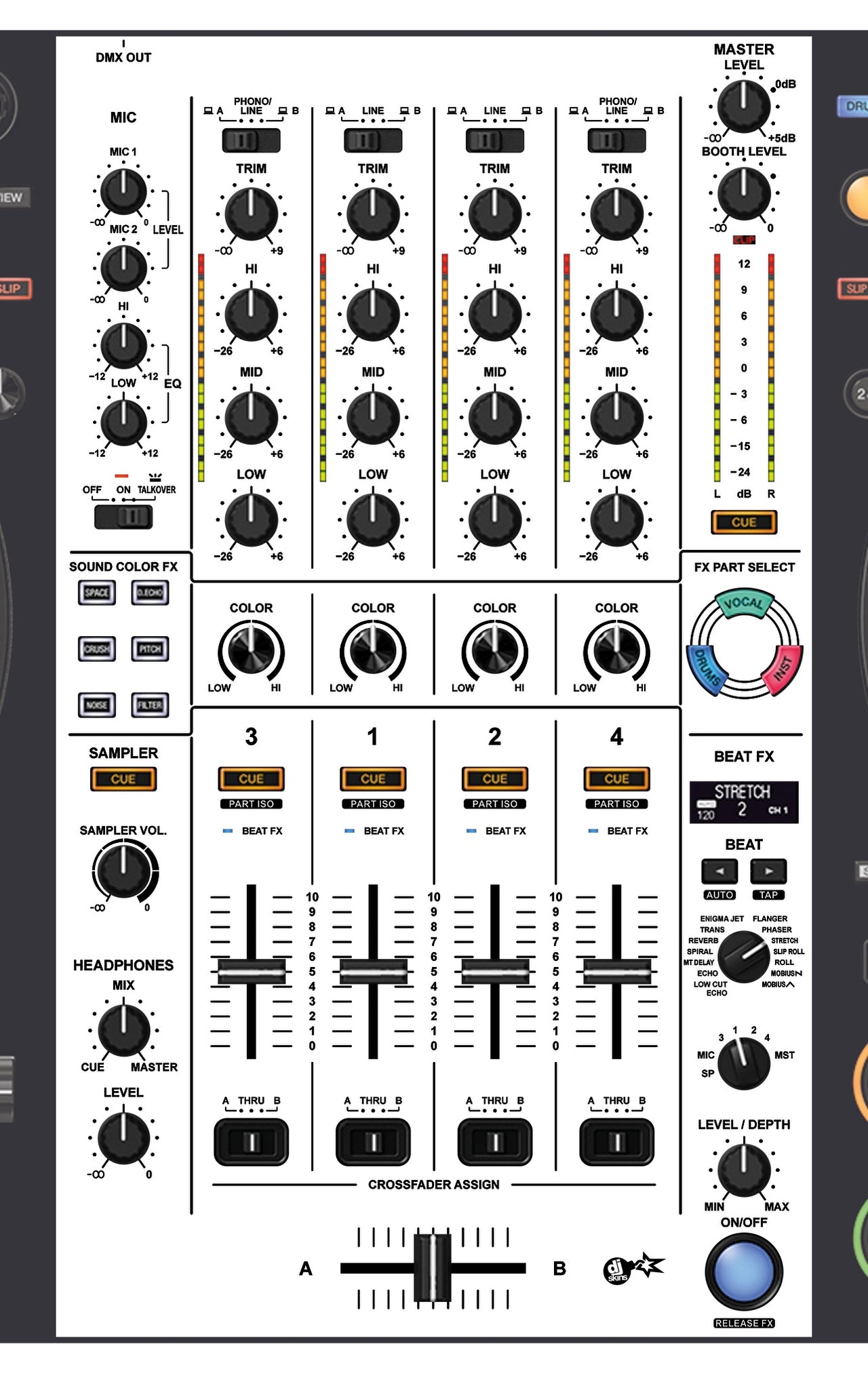 Pioneer DJ DDJ FLX10 MIXER Skin White