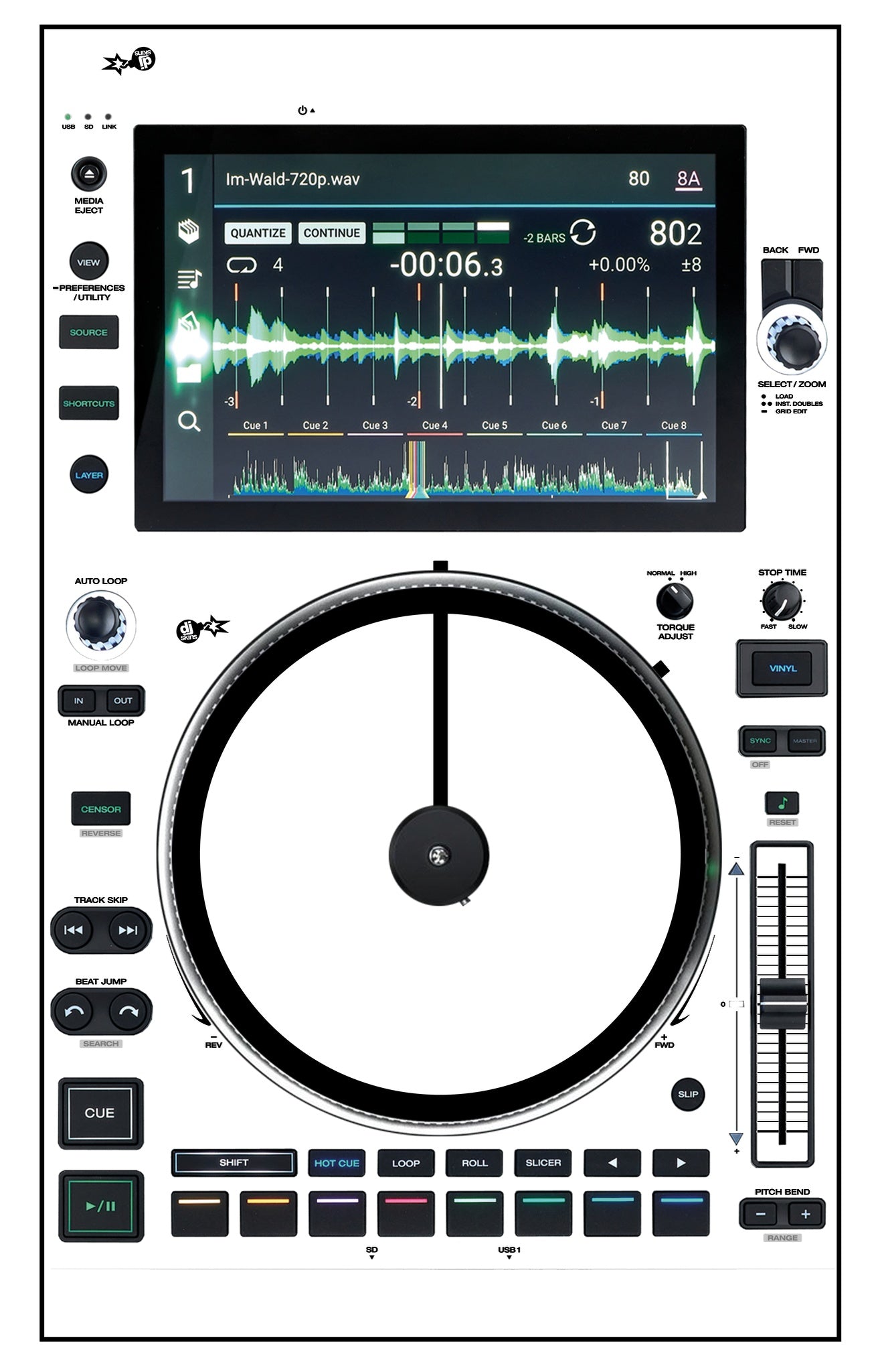 DJ Skins® Denon DJ SC 6000 M Skin White