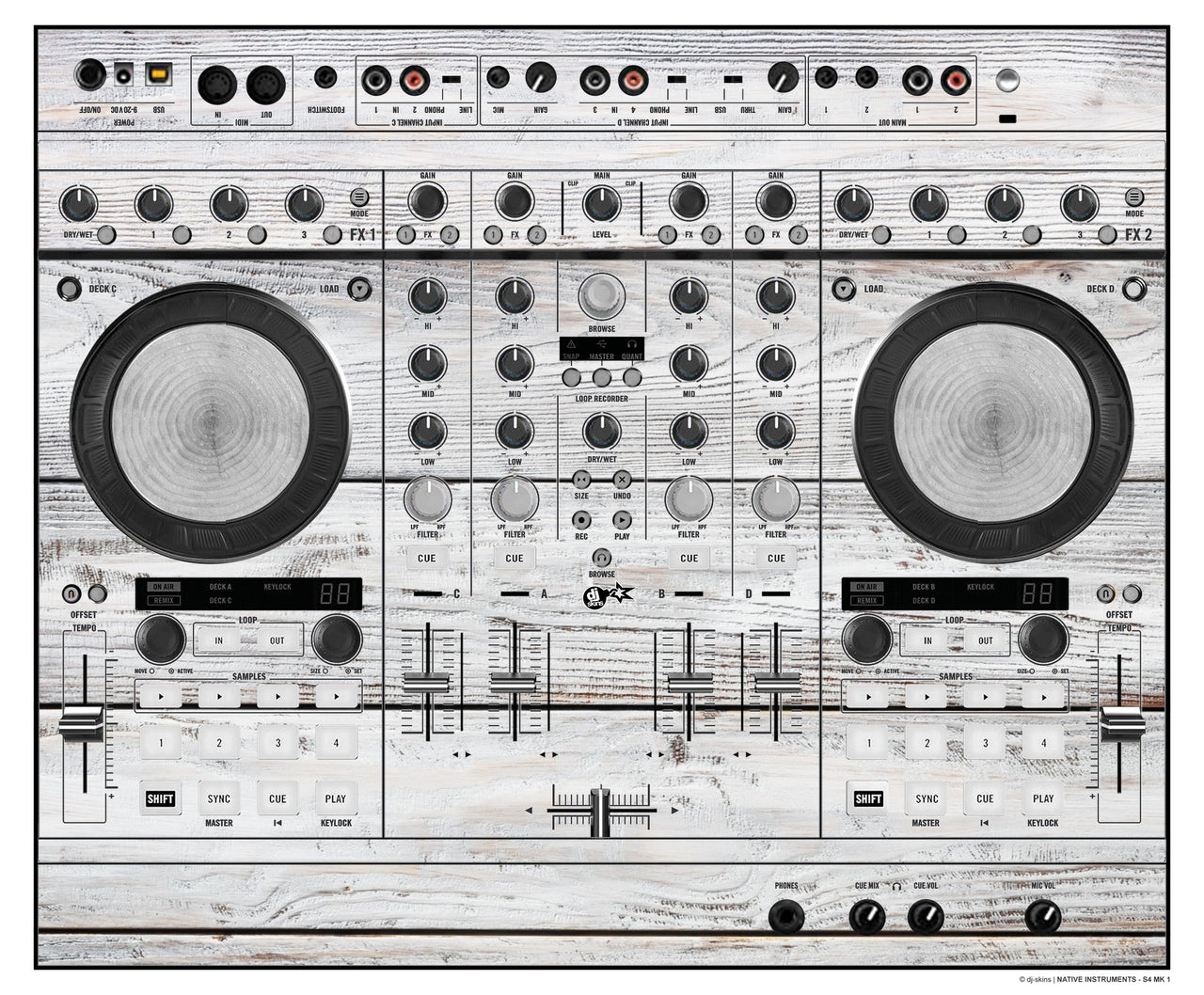 Native Instruments S4 MK1 Skin Woody White