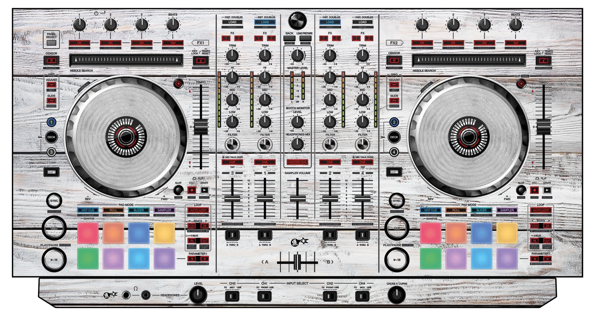 Pioneer DJ DDJ SX 2 Skin Woody White