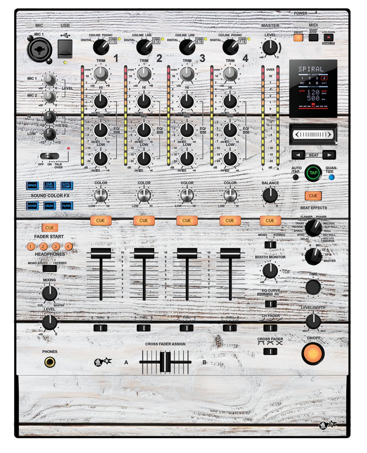 Pioneer DJ DJM 900 NEXUS Skin Woody White