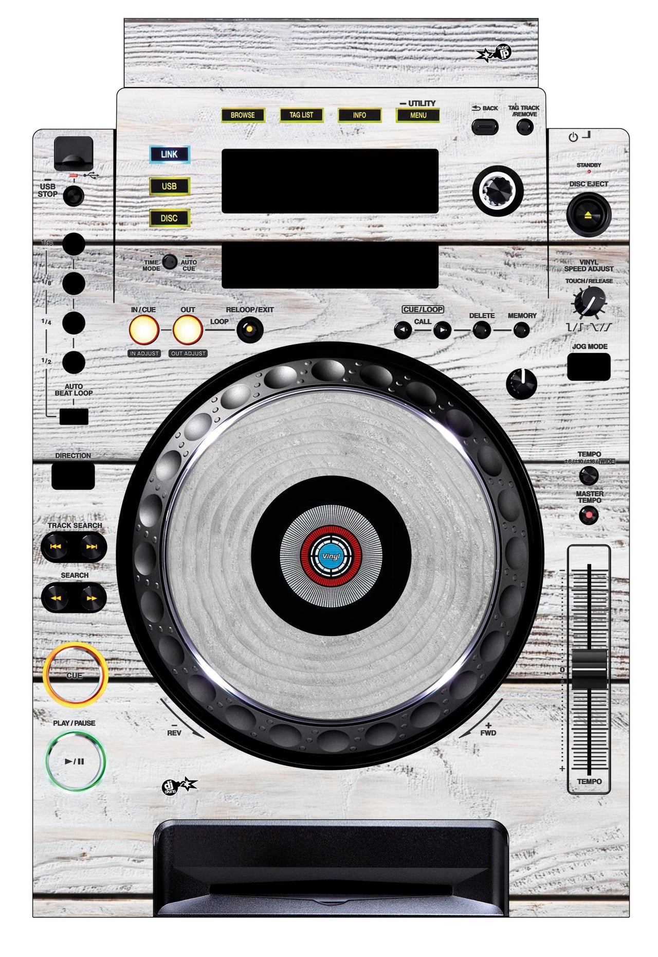 Pioneer DJ CDJ 900 Skin Woody White