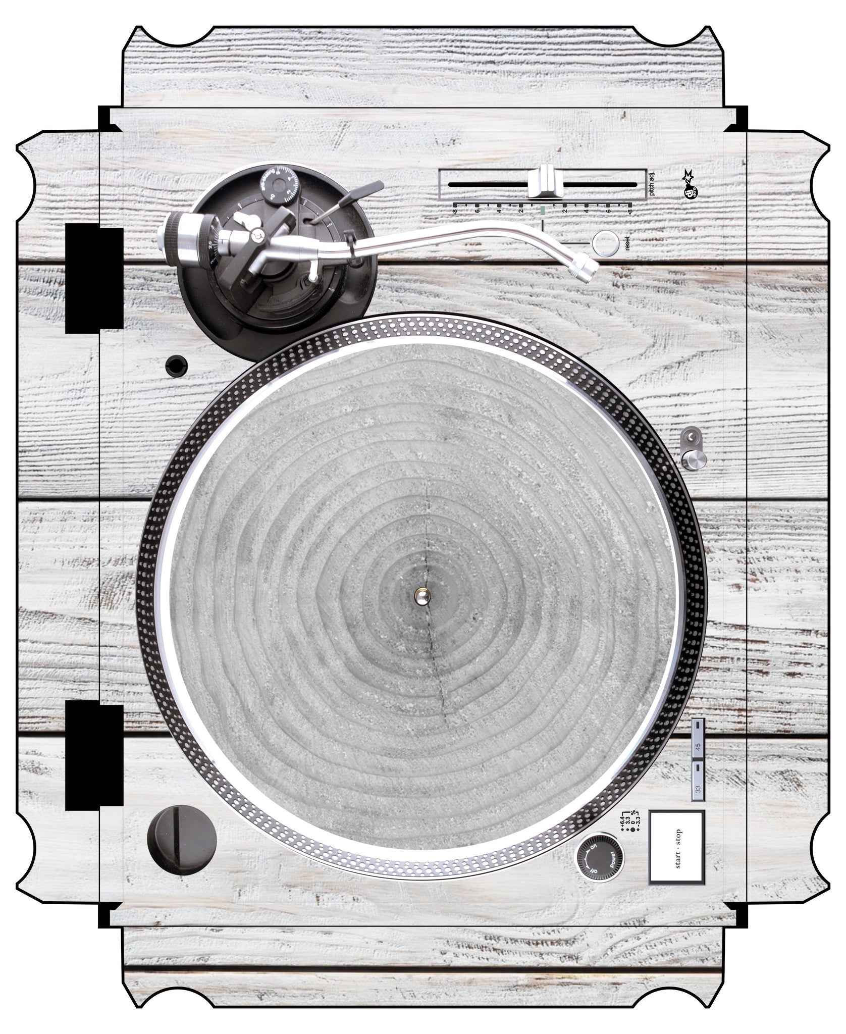 Technics 1200 / 1210 MK5 VERTICAL Skin Woody White