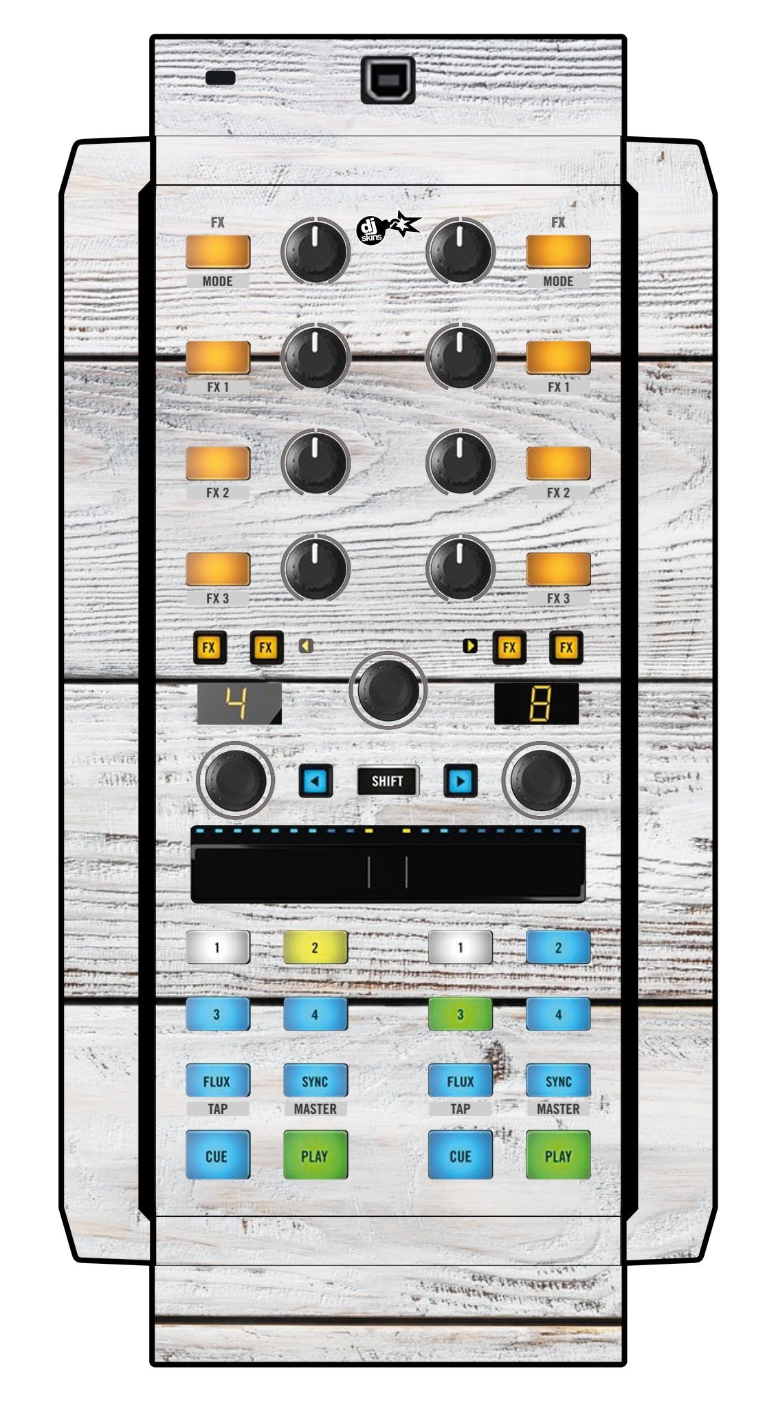 Native Instruments X1 MK2 Skin Woody White