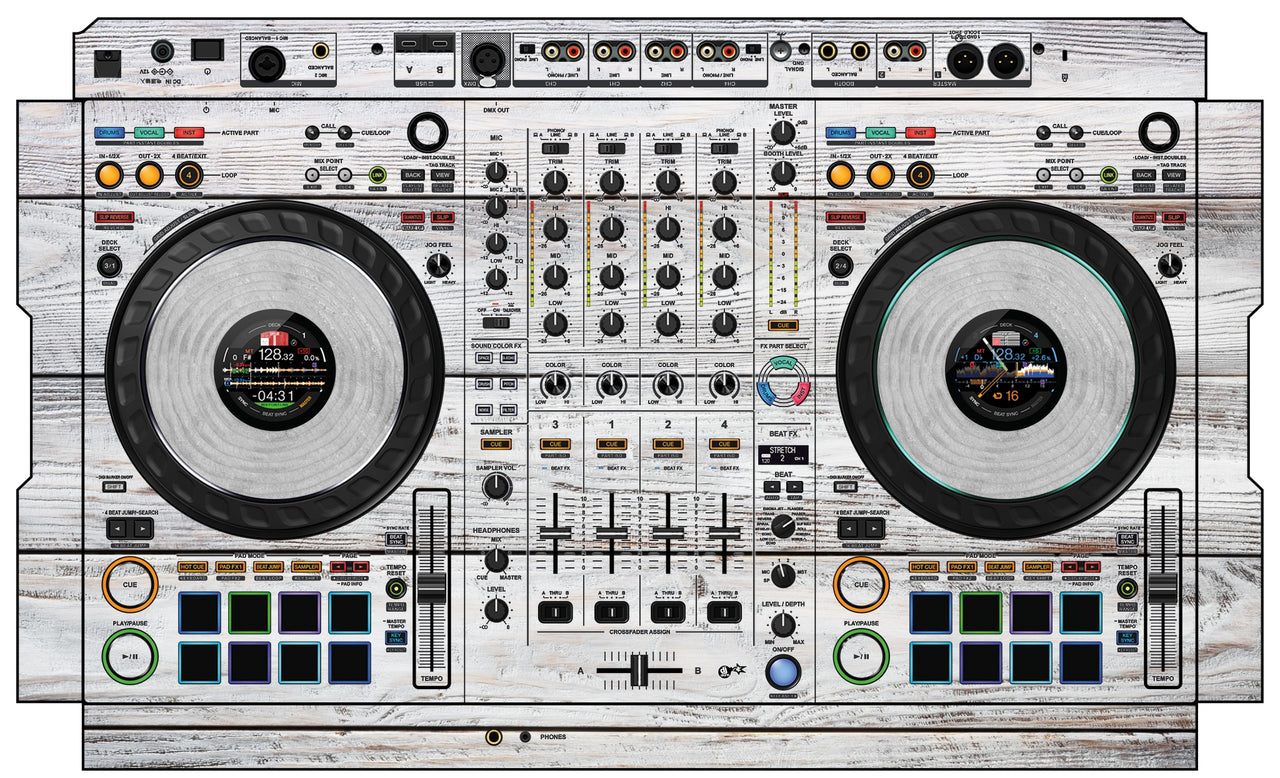 Pioneer DJ DDJ FLX10 Skin Woody White