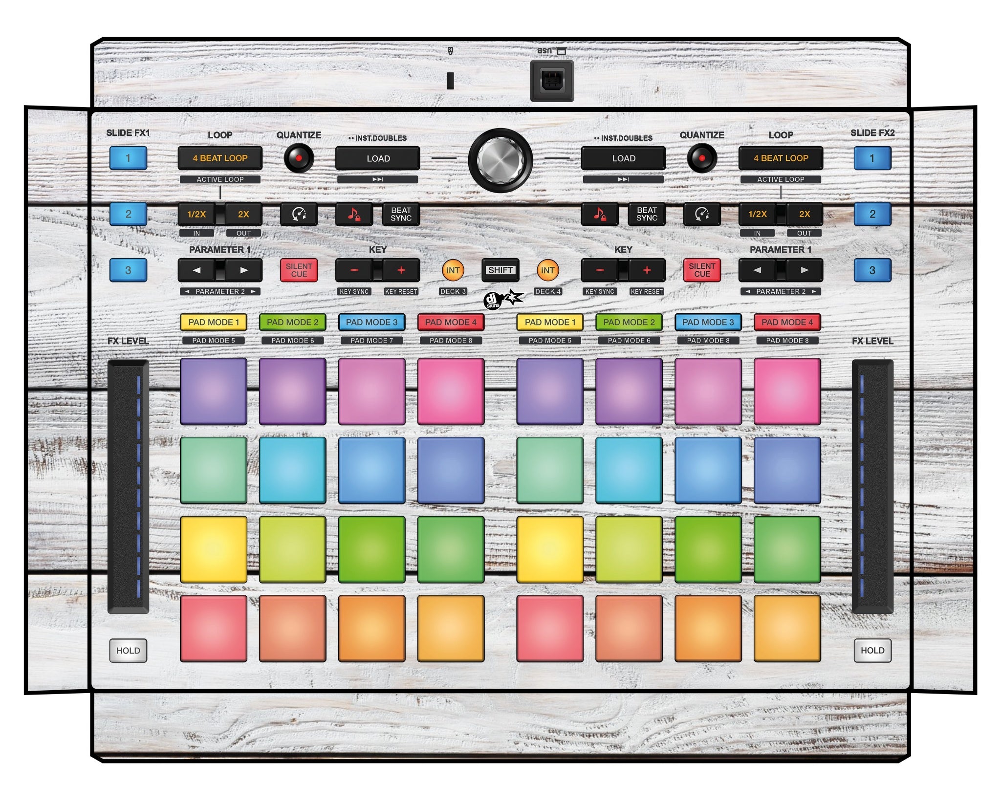 Pioneer DJ DDJ XP 2 Skin Woody White