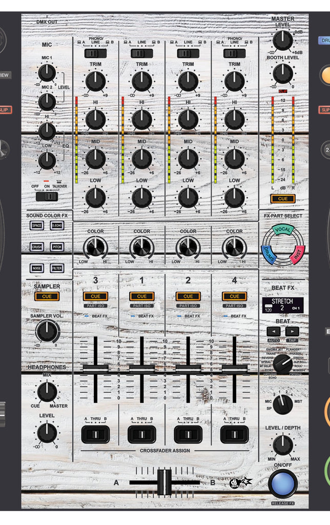 Pioneer DJ DDJ FLX10 MIXER Skin Woody White