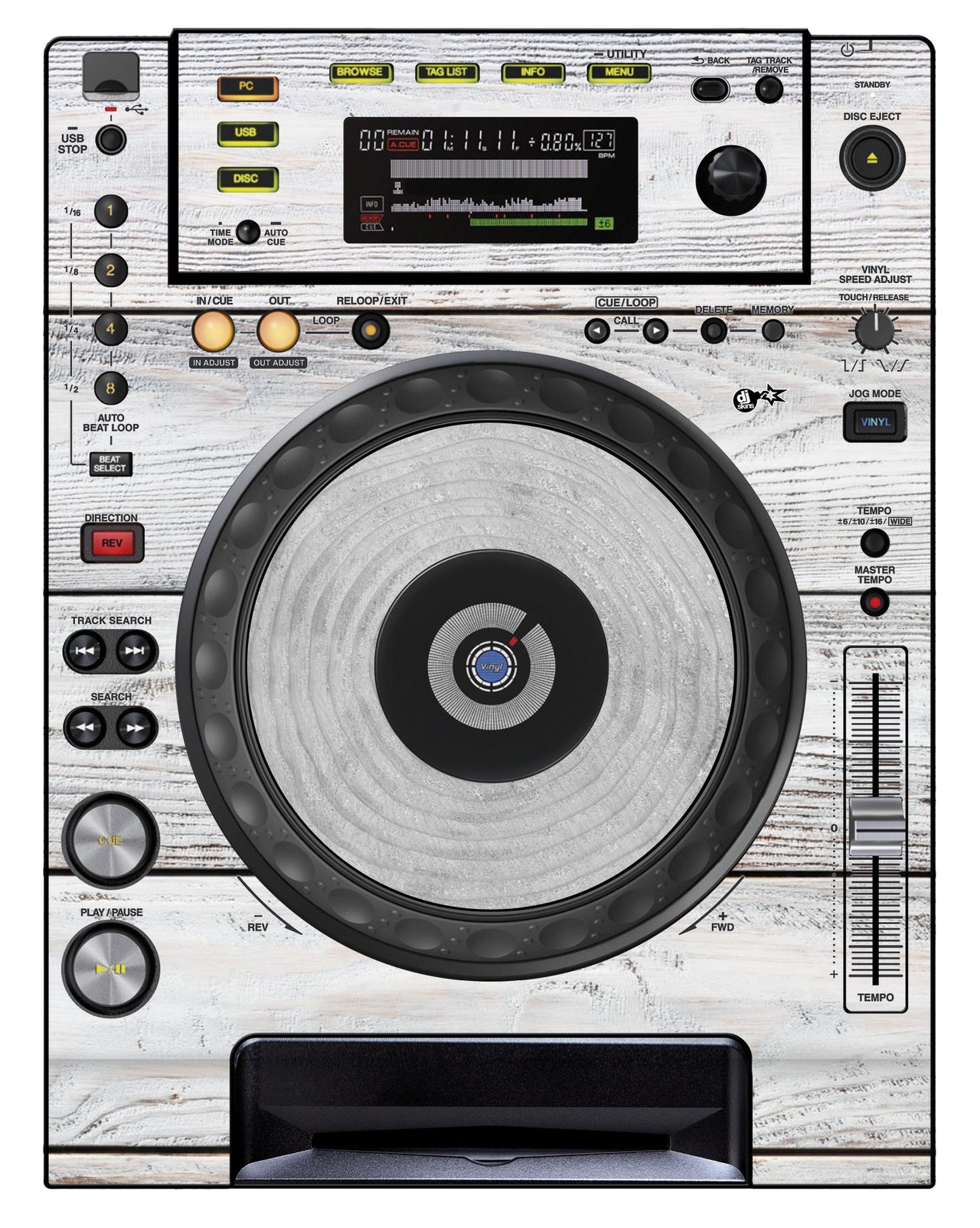 Pioneer DJ CDJ 850 Skin Woody White