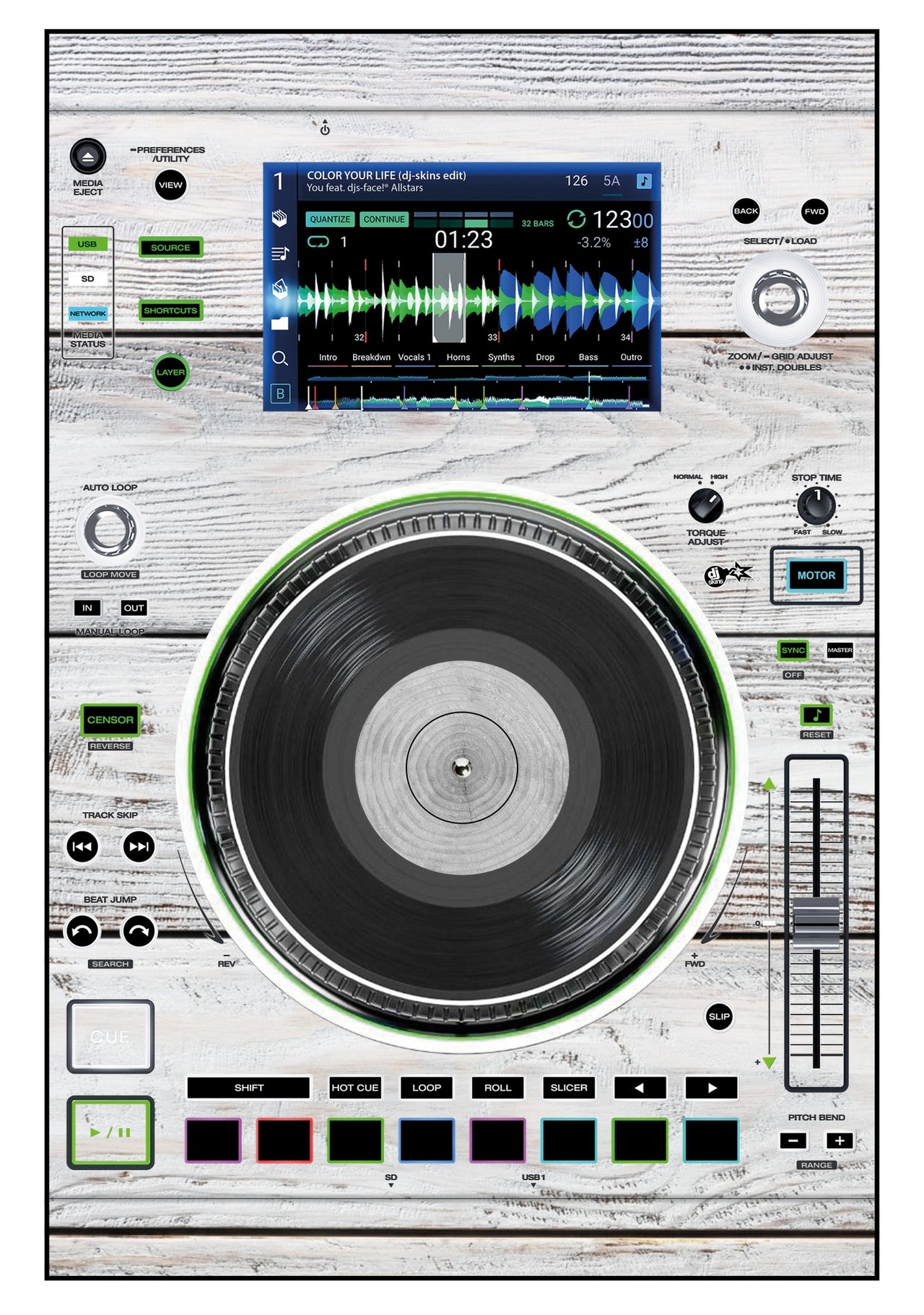 Denon DJ SC 5000 M Skin Woody White