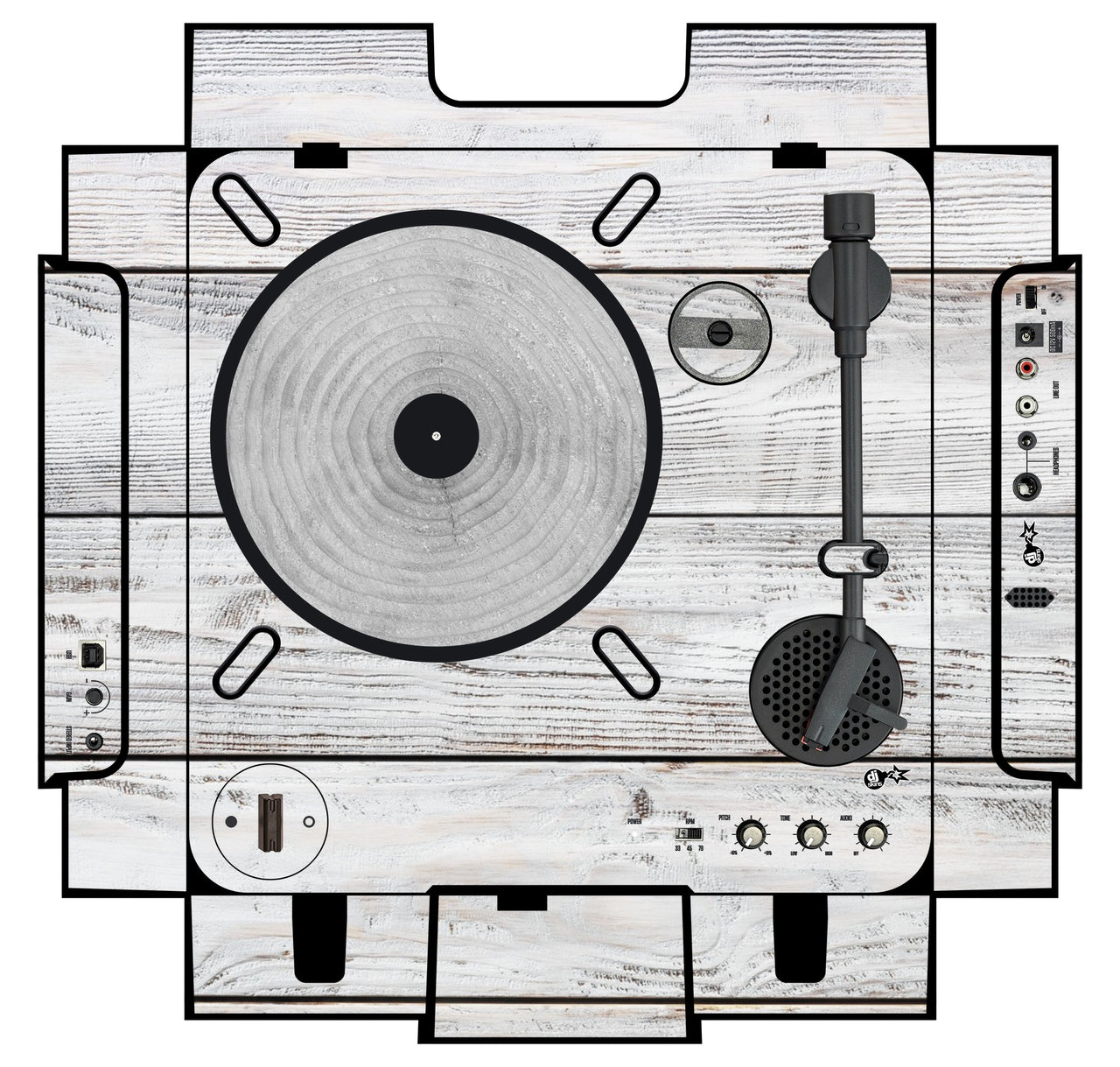Numark PT 01 incl. Sides Skin Woody White