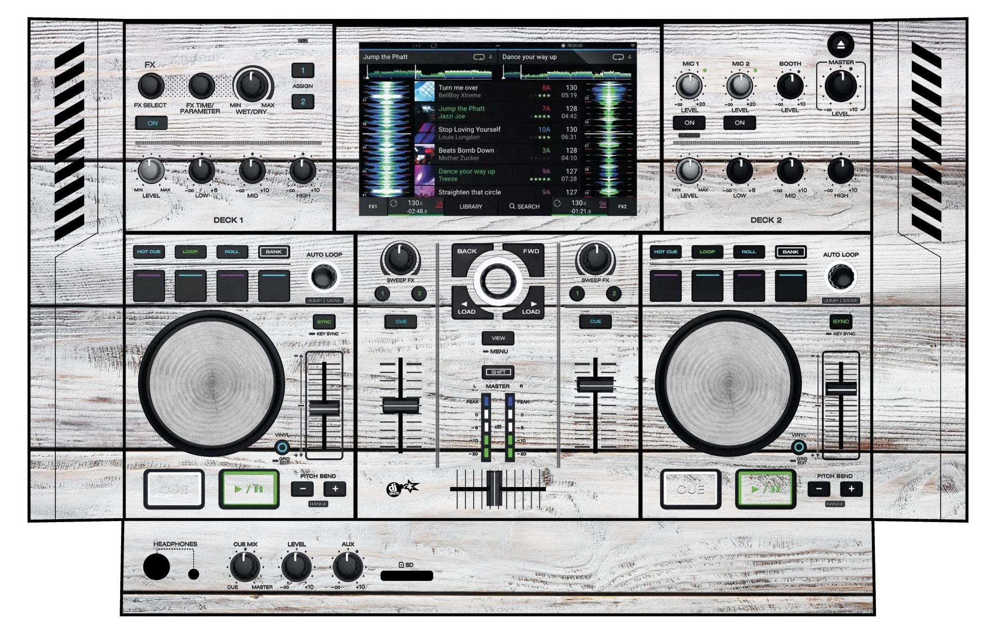 Denon DJ PRIME GO Skin Woody White