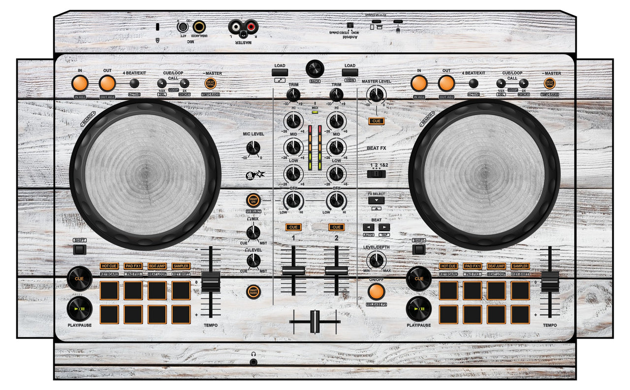 Pioneer DJ DDJ FLX 4 Skin Woody White