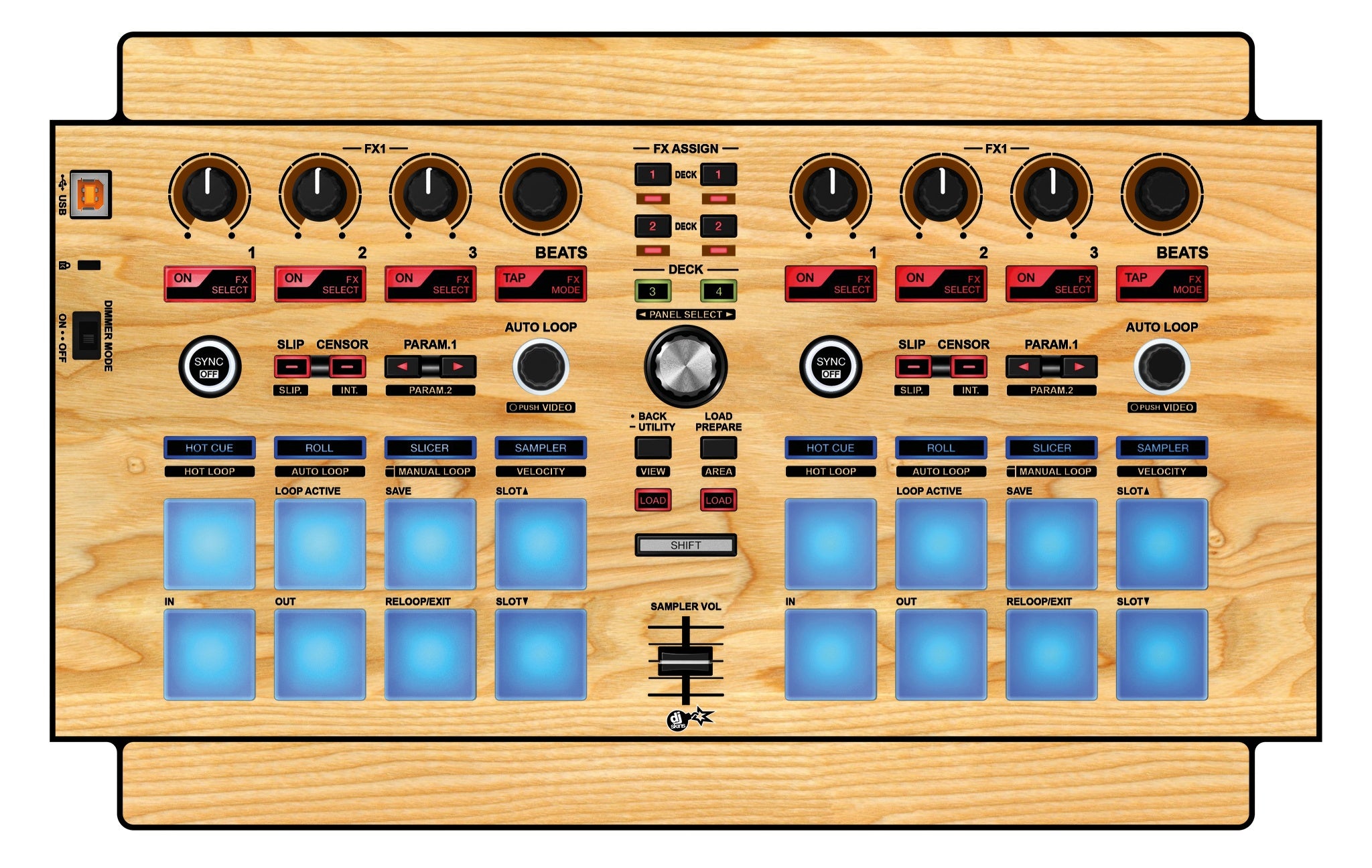 Pioneer DJ DDJ SP 1 Skin Woody