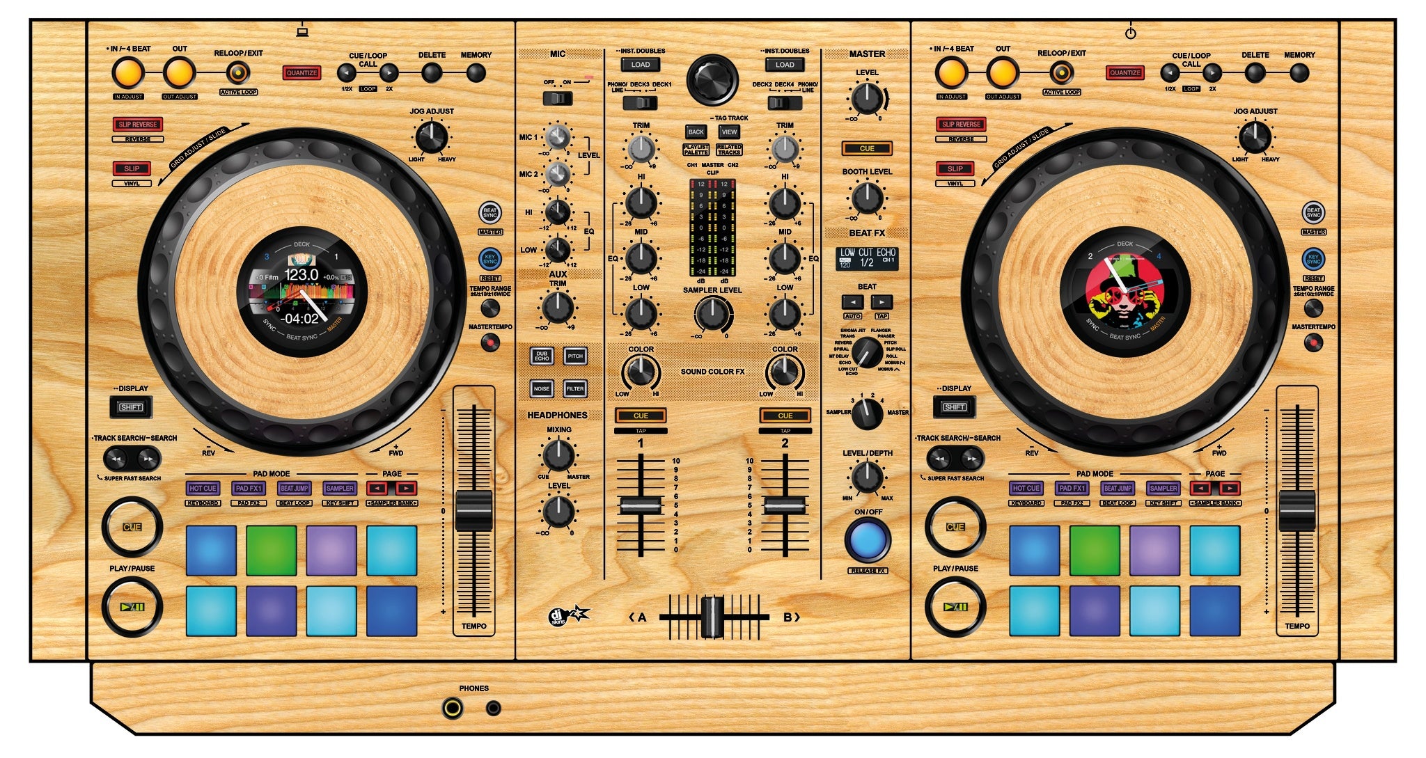 Pioneer DJ DDJ 800 Skin Woody