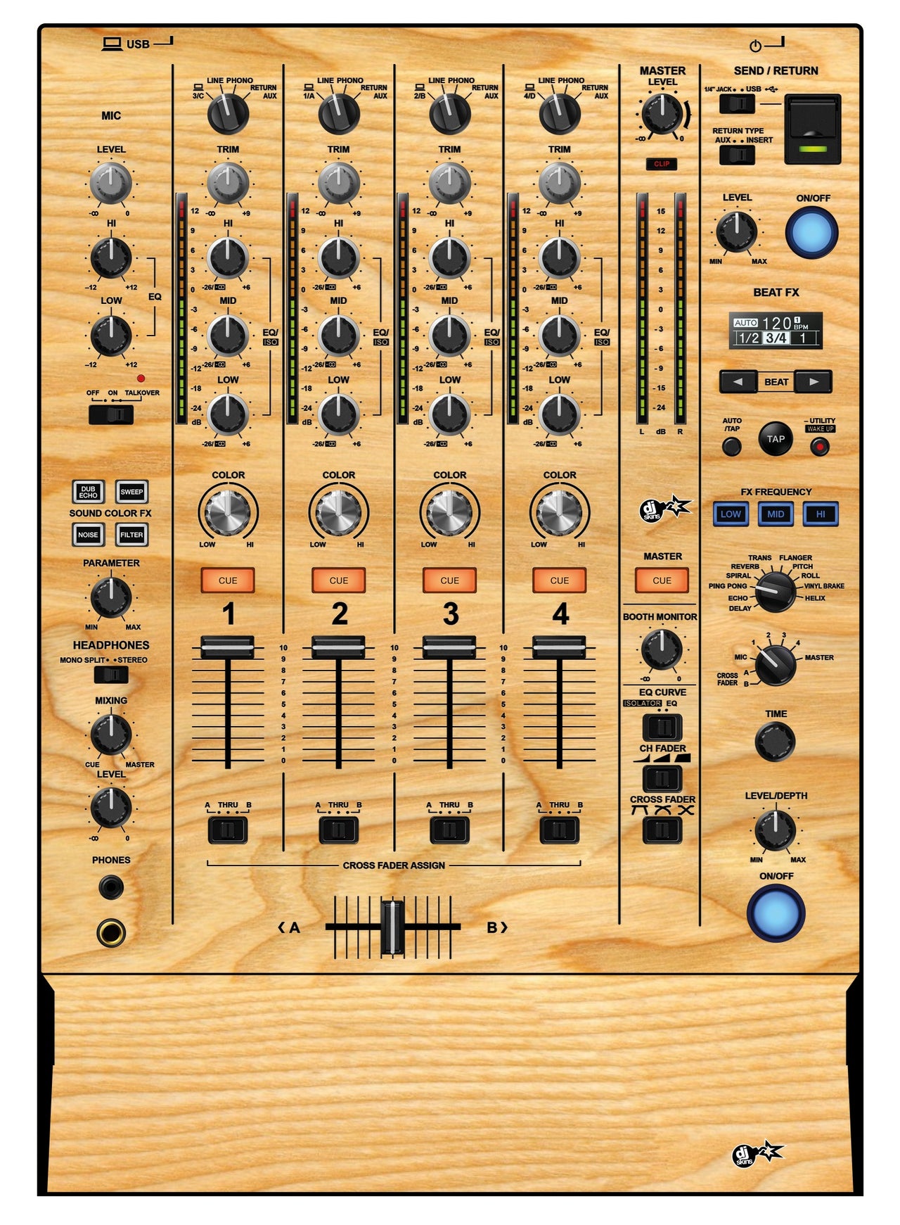 Pioneer DJ DJM 750 MK2 Skin Woody