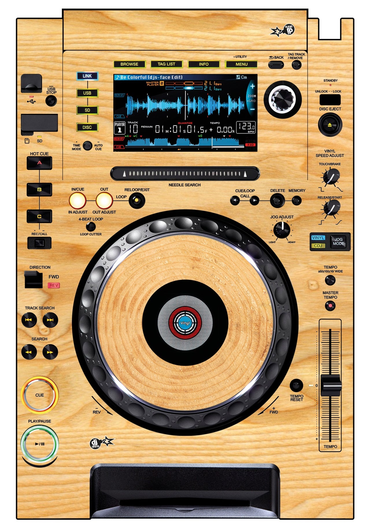 Pioneer DJ CDJ 2000 Skin Woody
