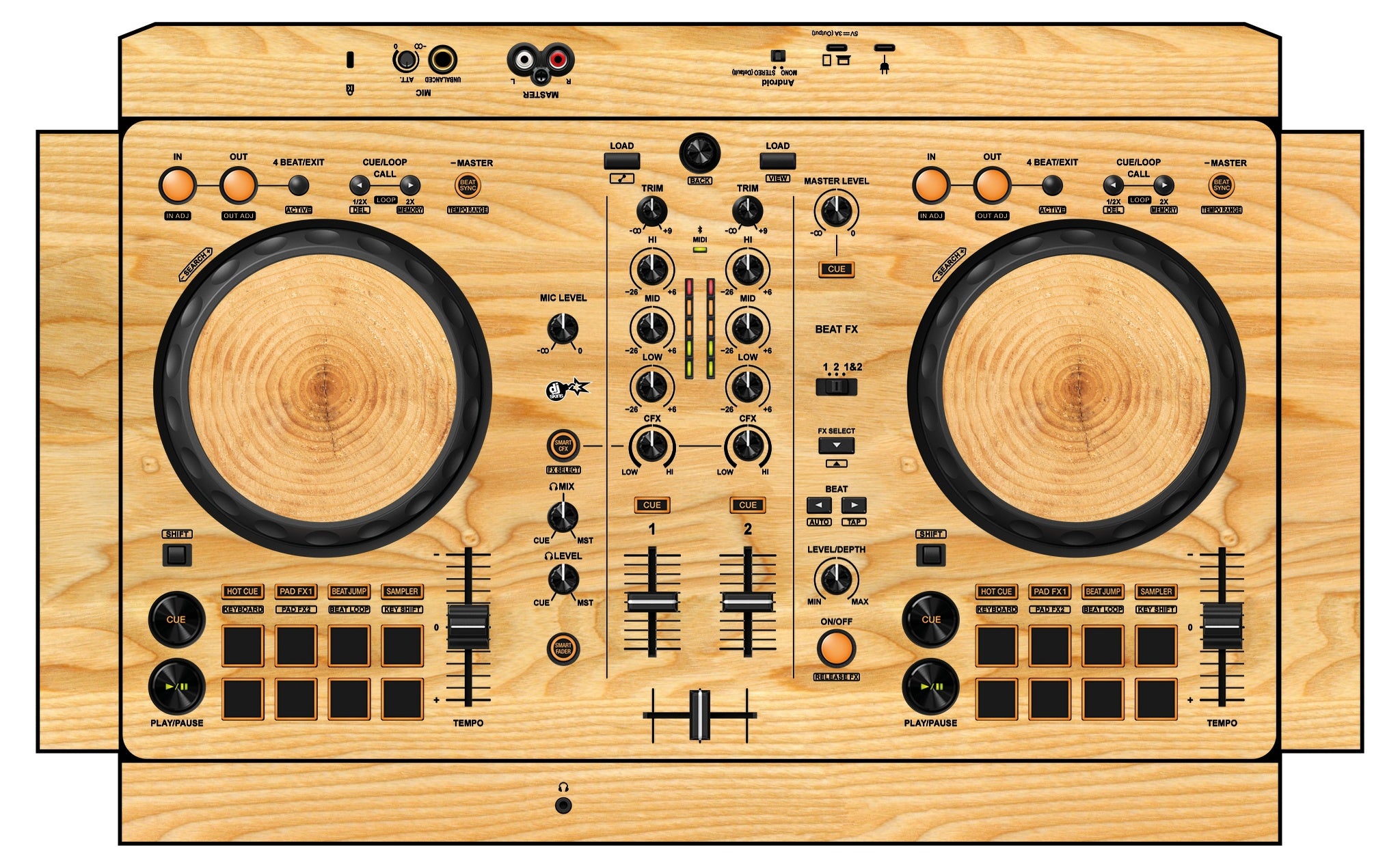 Pioneer DJ DDJ FLX 4 Skin Woody