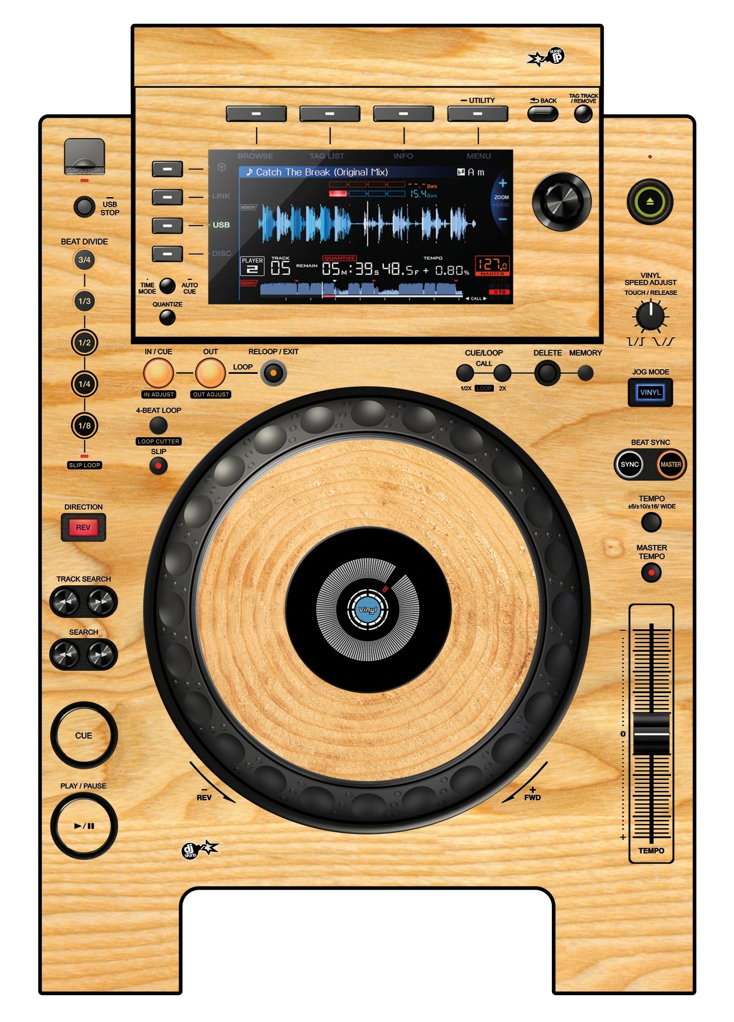 Pioneer DJ CDJ 900 NEXUS Skin Woody