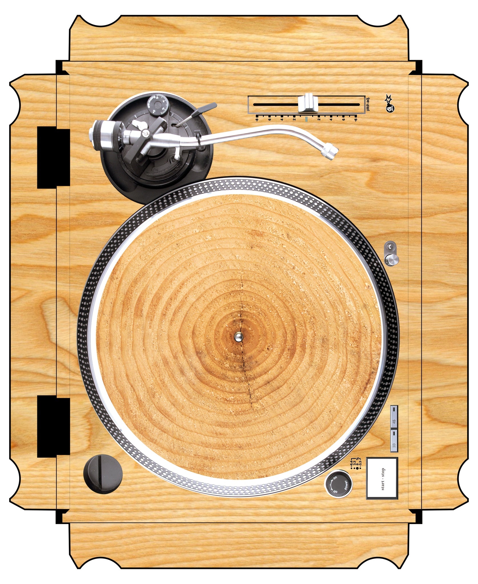 Technics 1200 / 1210 MK2 VERTICAL Skin Woody