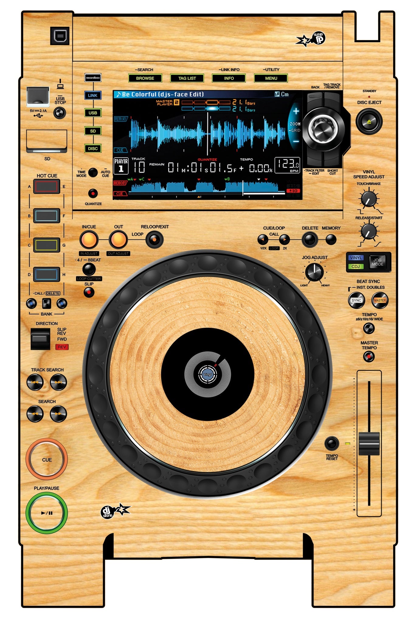 Pioneer DJ CDJ 2000 NEXUS 2 Skin Woody