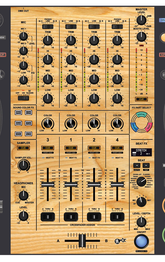 Pioneer DJ DDJ FLX10 MIXER Skin Woody