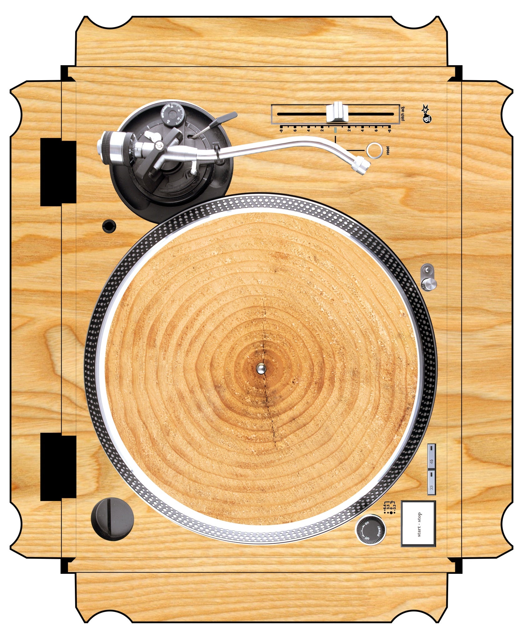 Technics 1200 / 1210 MK5 VERTICAL Skin Woody