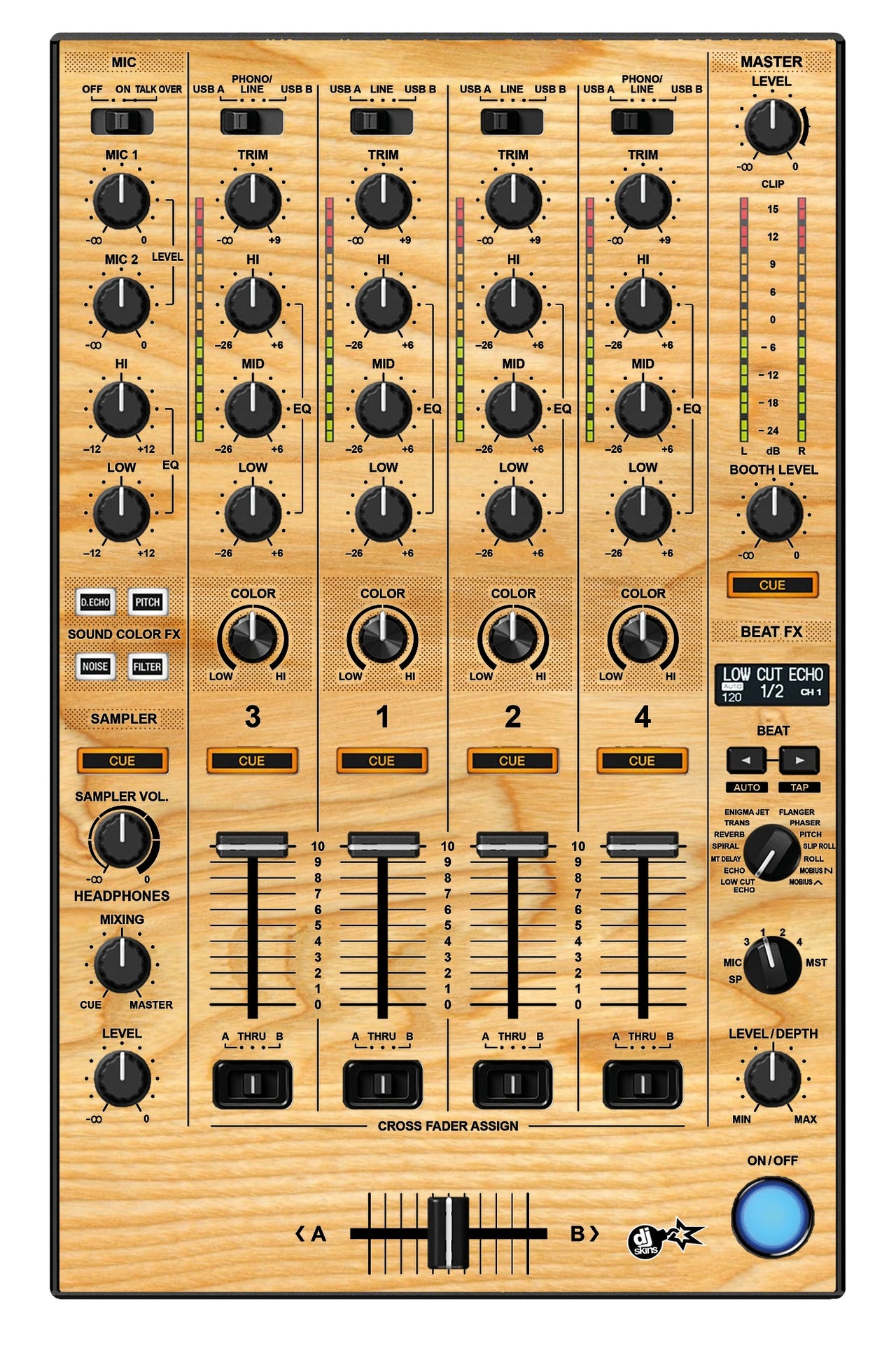 Pioneer DJ DDJ 1000 SRT MIXER Skin Woody