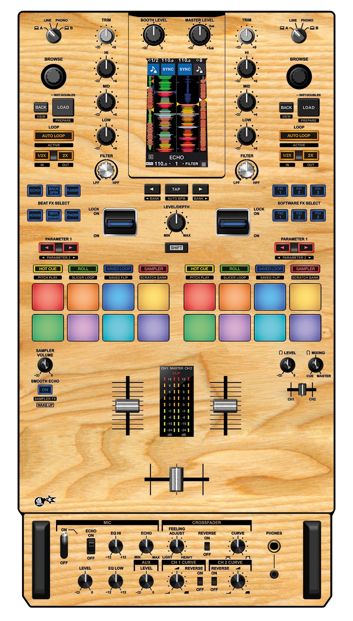 Pioneer DJ DJM S11 Skin Woody
