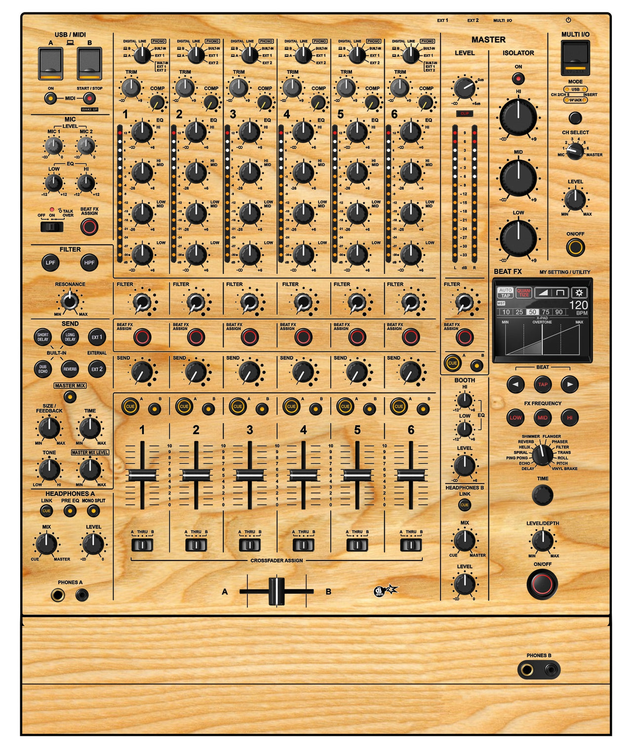 Pioneer DJ DJM V10 Skin Woody