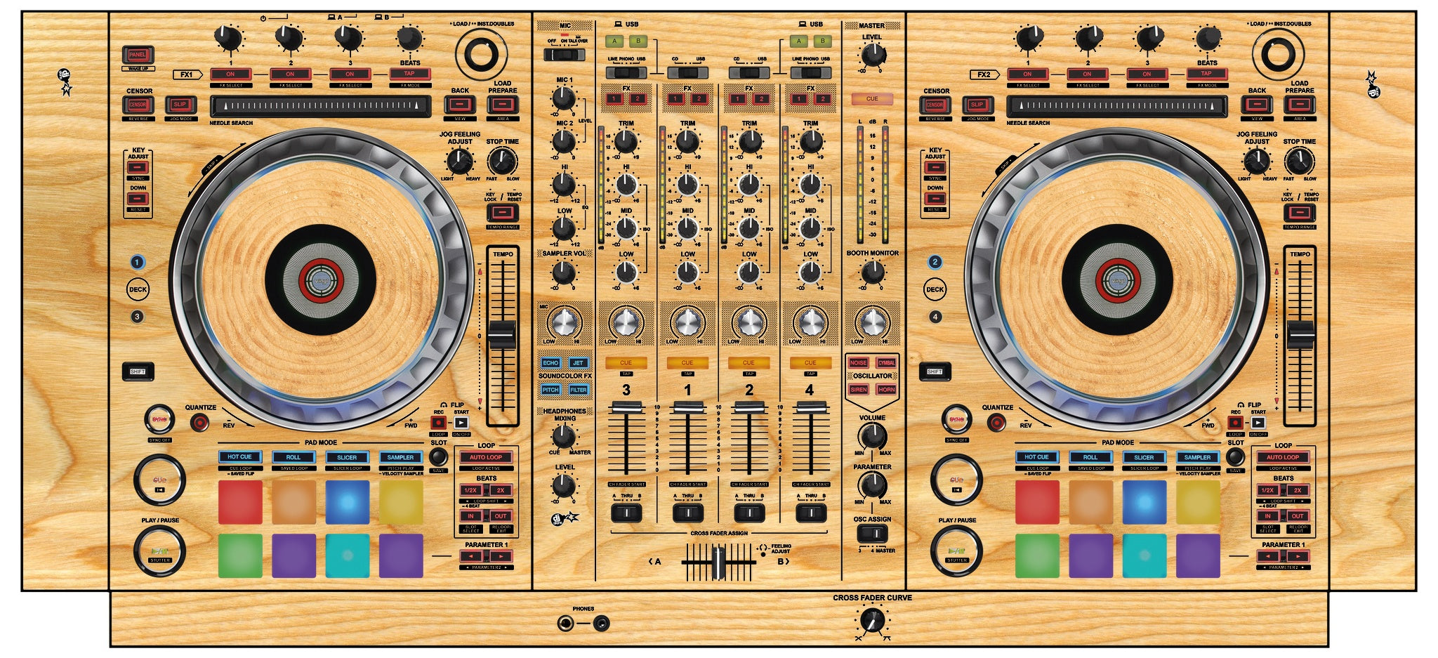 Pioneer DJ DDJ SZ 2 Skin Woody