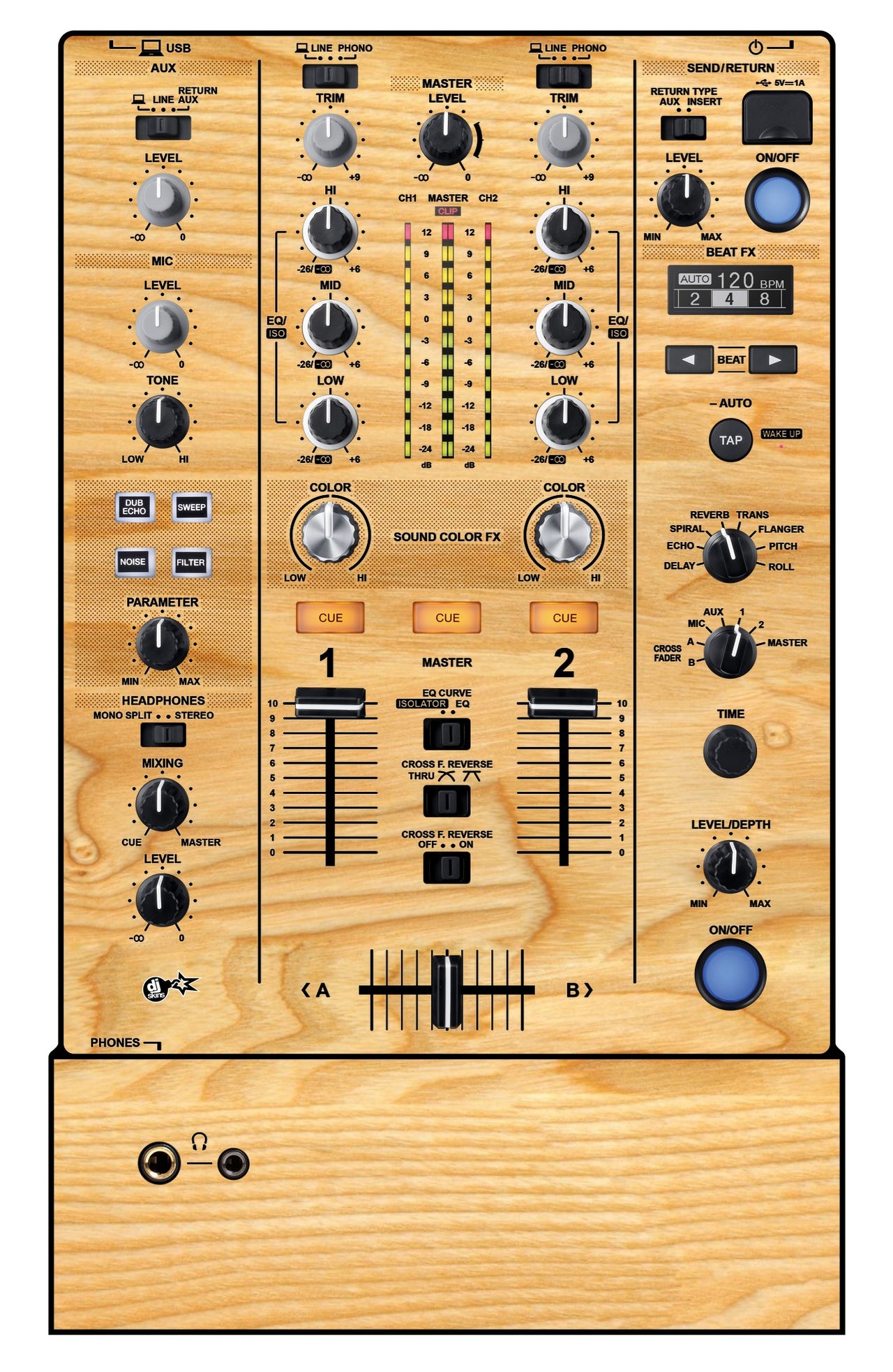 Pioneer DJ DJM 450 Skin Woody